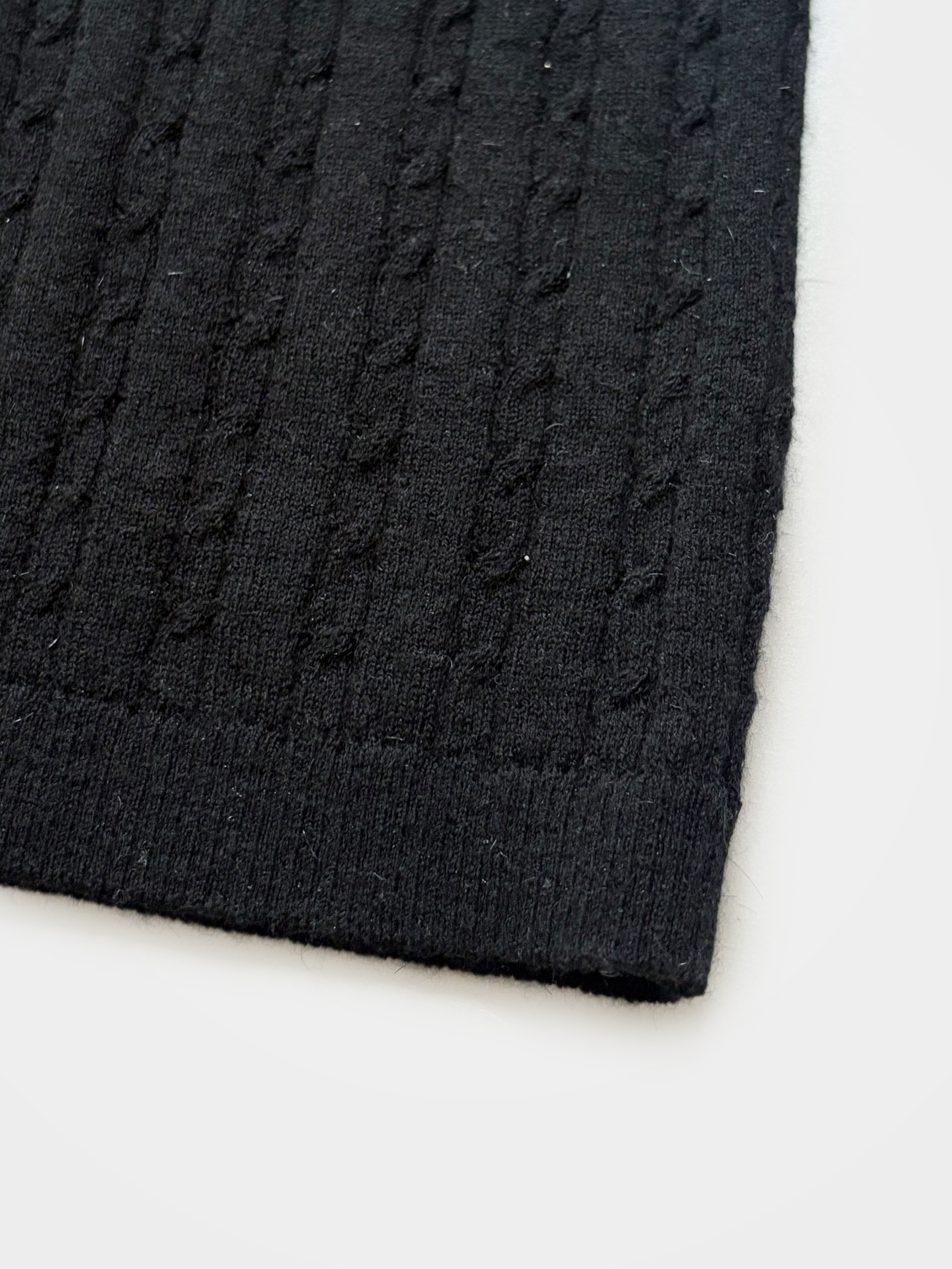 Wool Cashmere Blend Ribbed Metallic Knit Short Sleeve Top