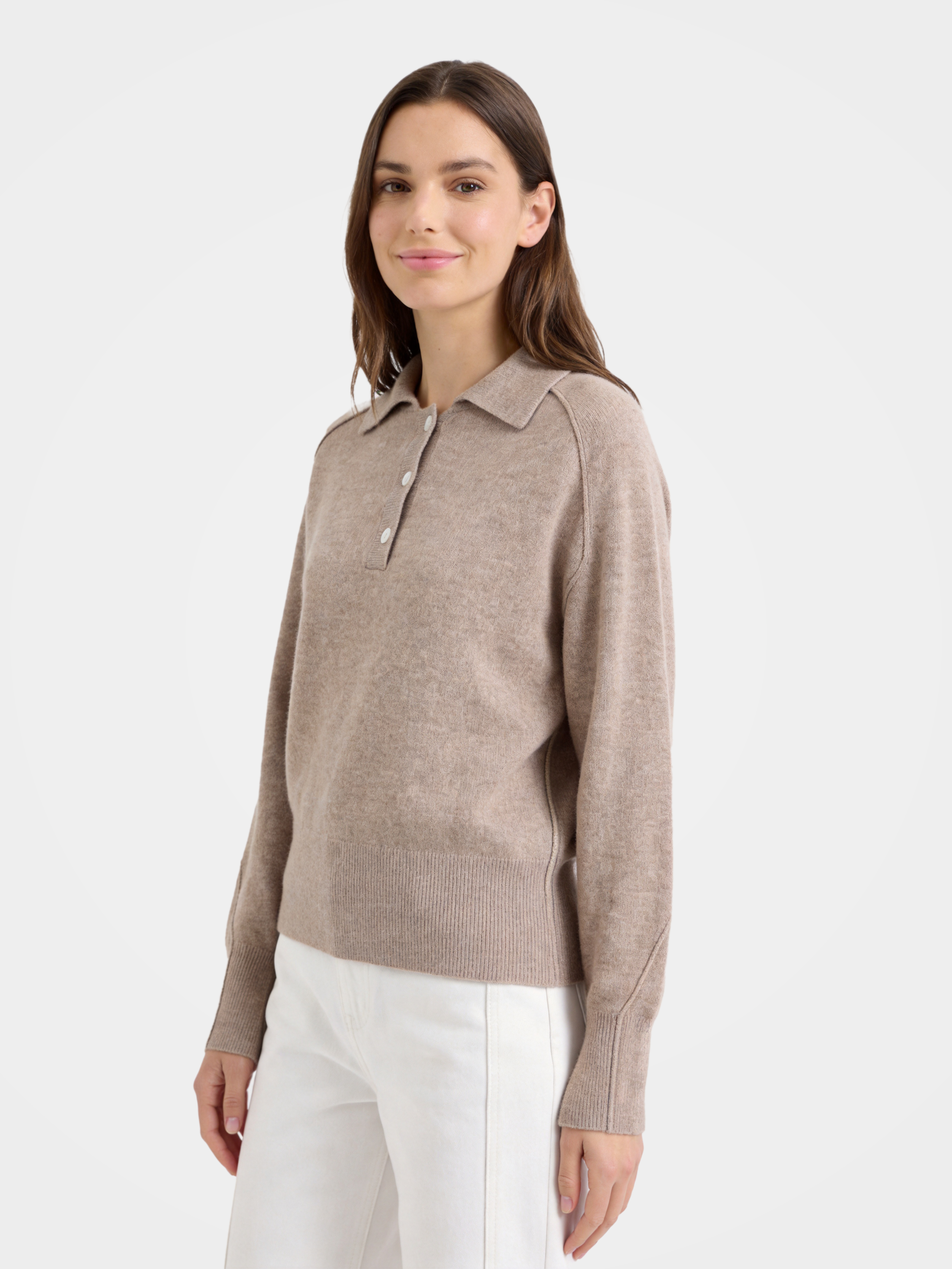 Soft 100% Mongolian Cashmere Polo Knit Top