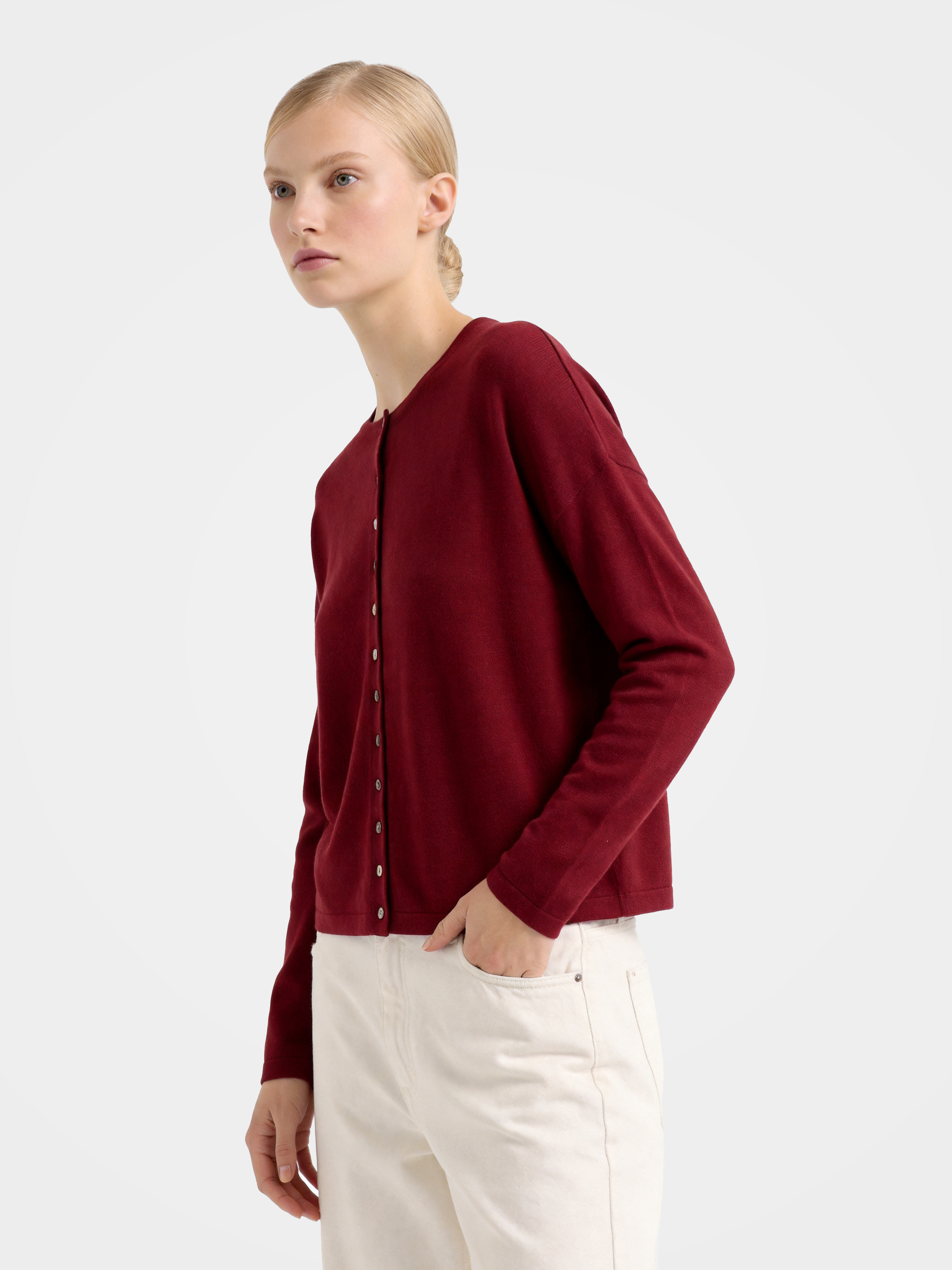 Soft 100% Mongolia Cashmere Crew Neck Cardigan