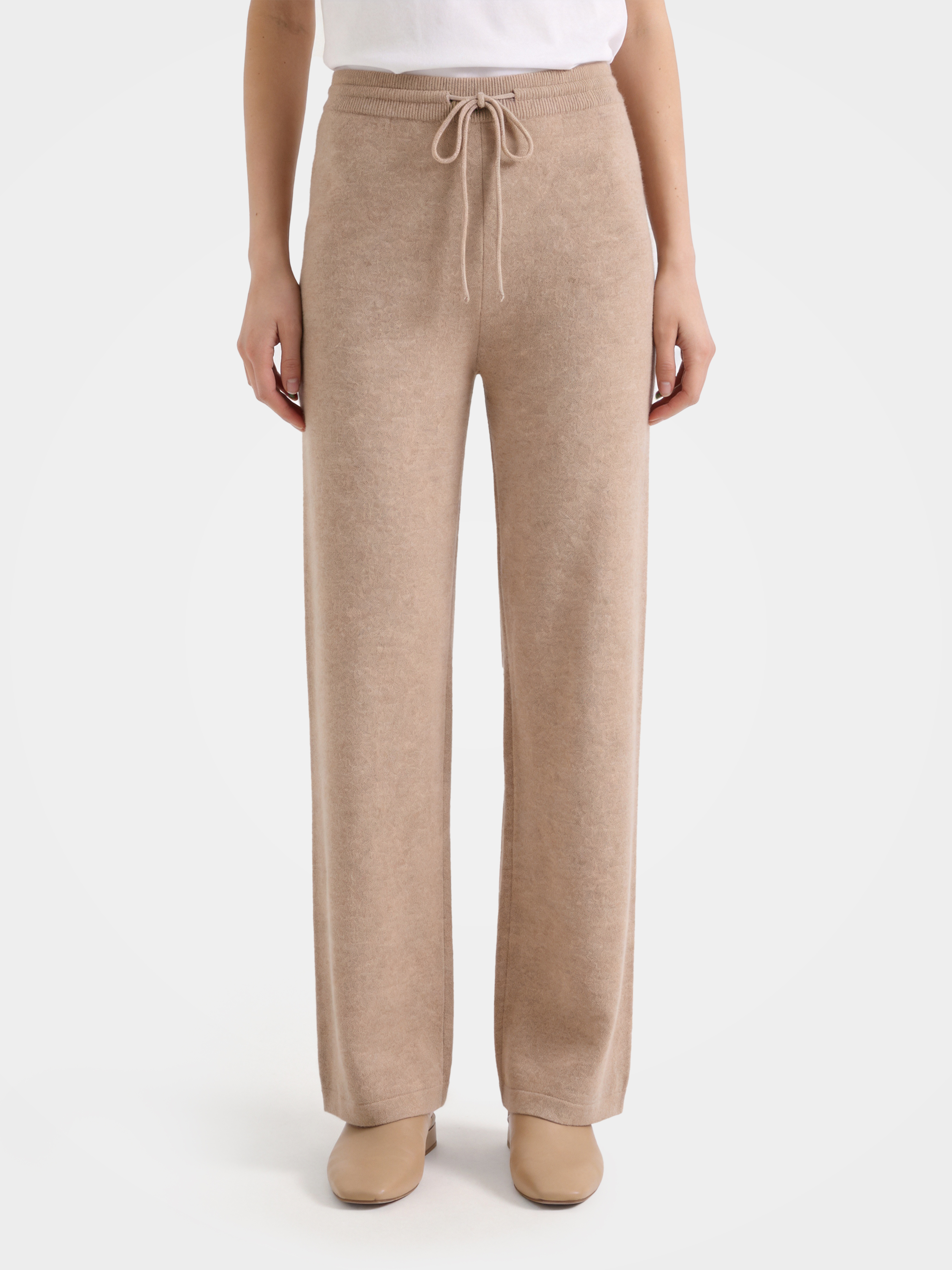 Pre-Order | 100% Cashmere Straight Leg Pants Drawstring Pants