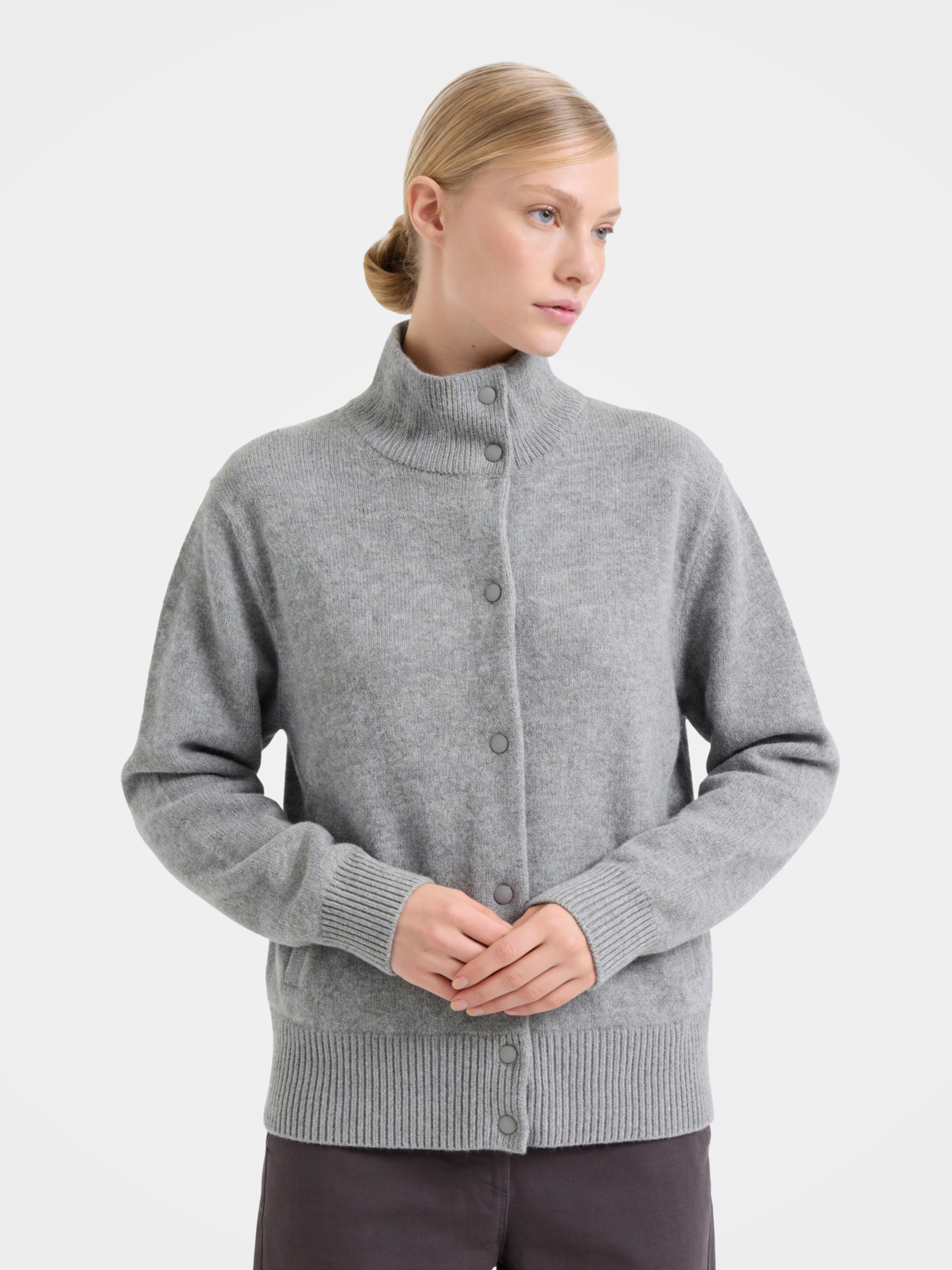 Pre-Order | 100% Wool Turtleneck Sweater Soft Relaxed Fit Knit Cardigan (10-14 Business Days)