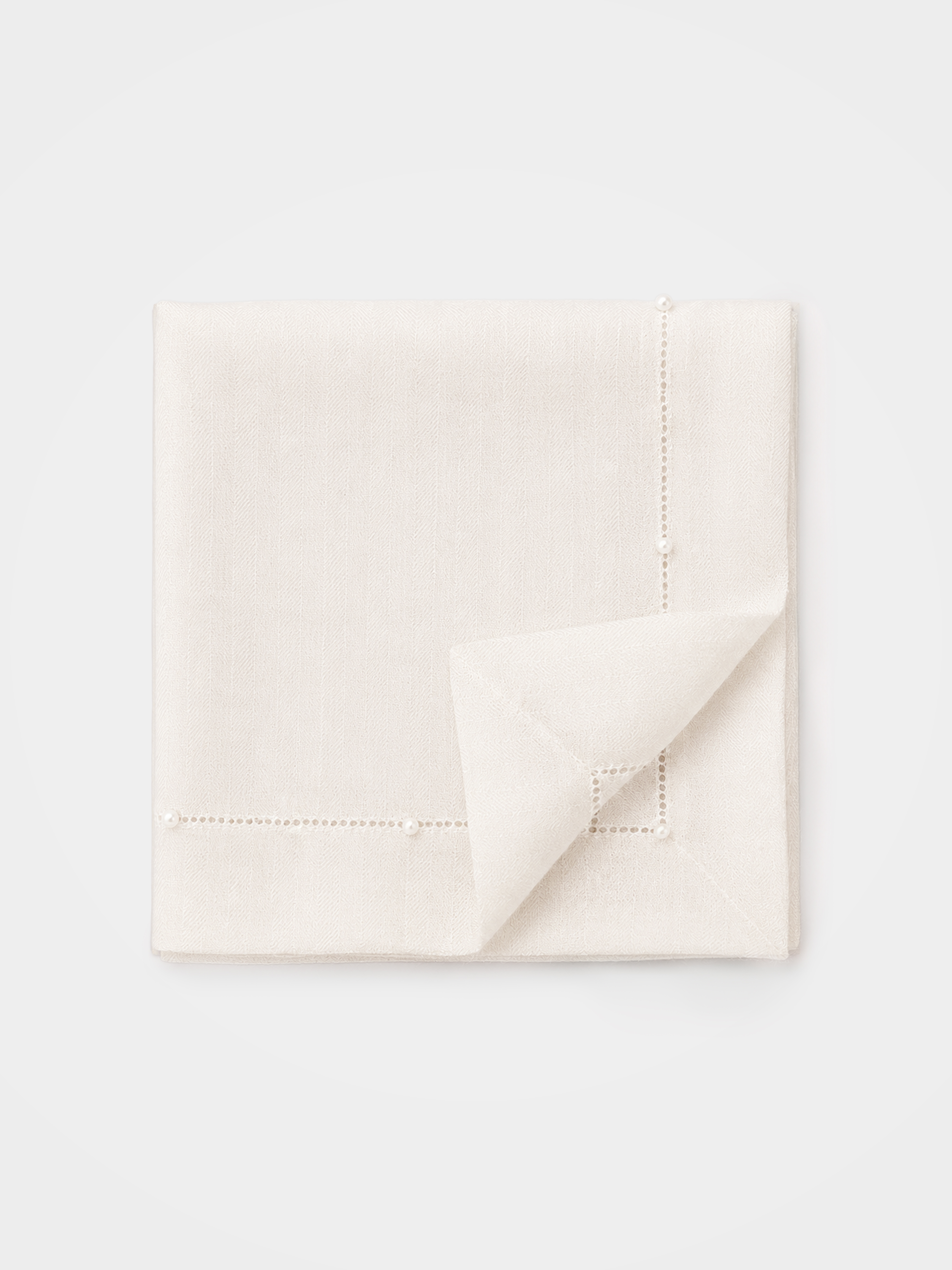 100% Cashmere Tonal Plain Pearl Square Scarf Lightweight Luxury Wrap