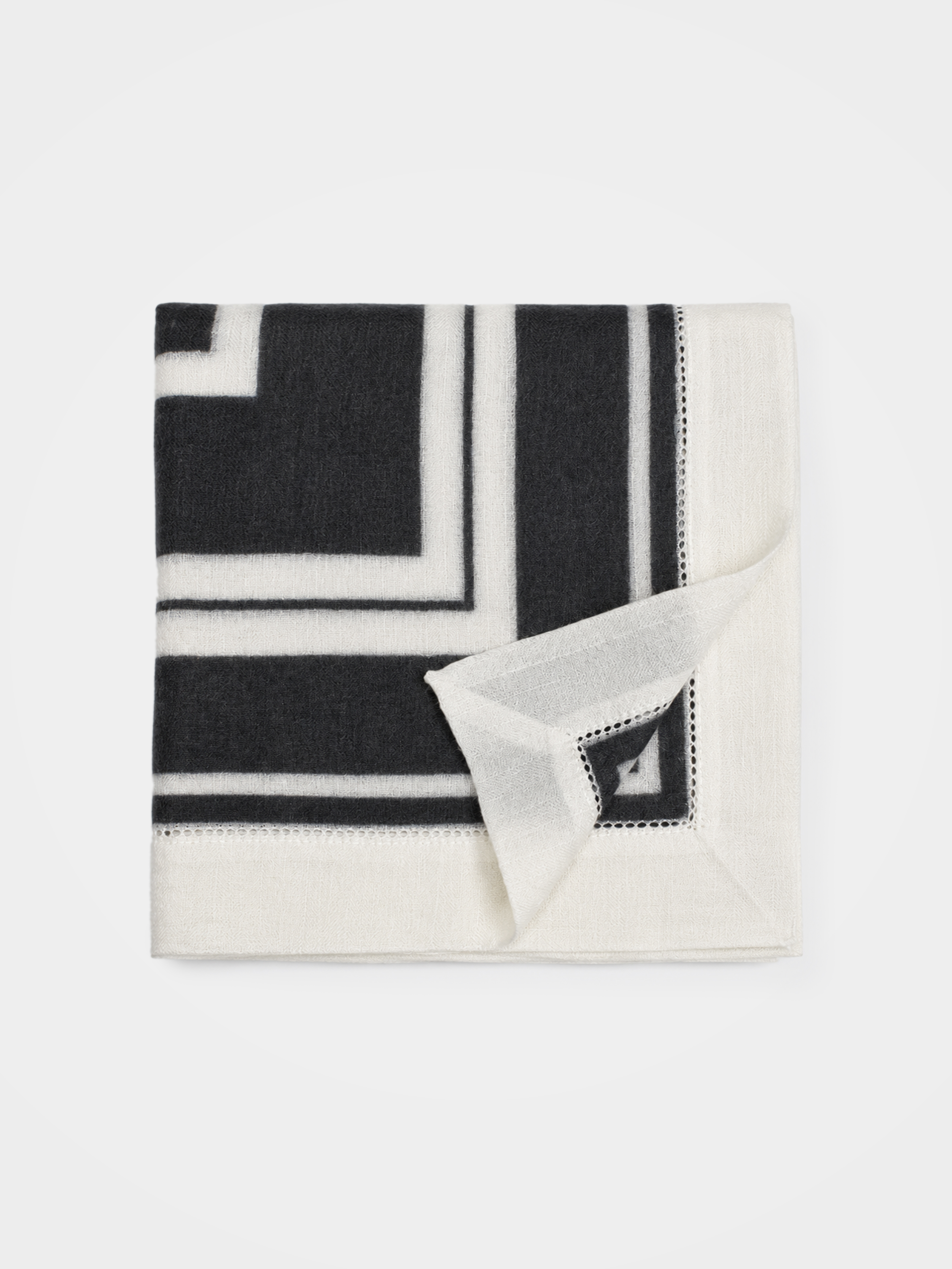 100% Pure Cashmere Houndstooth Square Scarf - Luxury Lightweight Shawl Wrap
