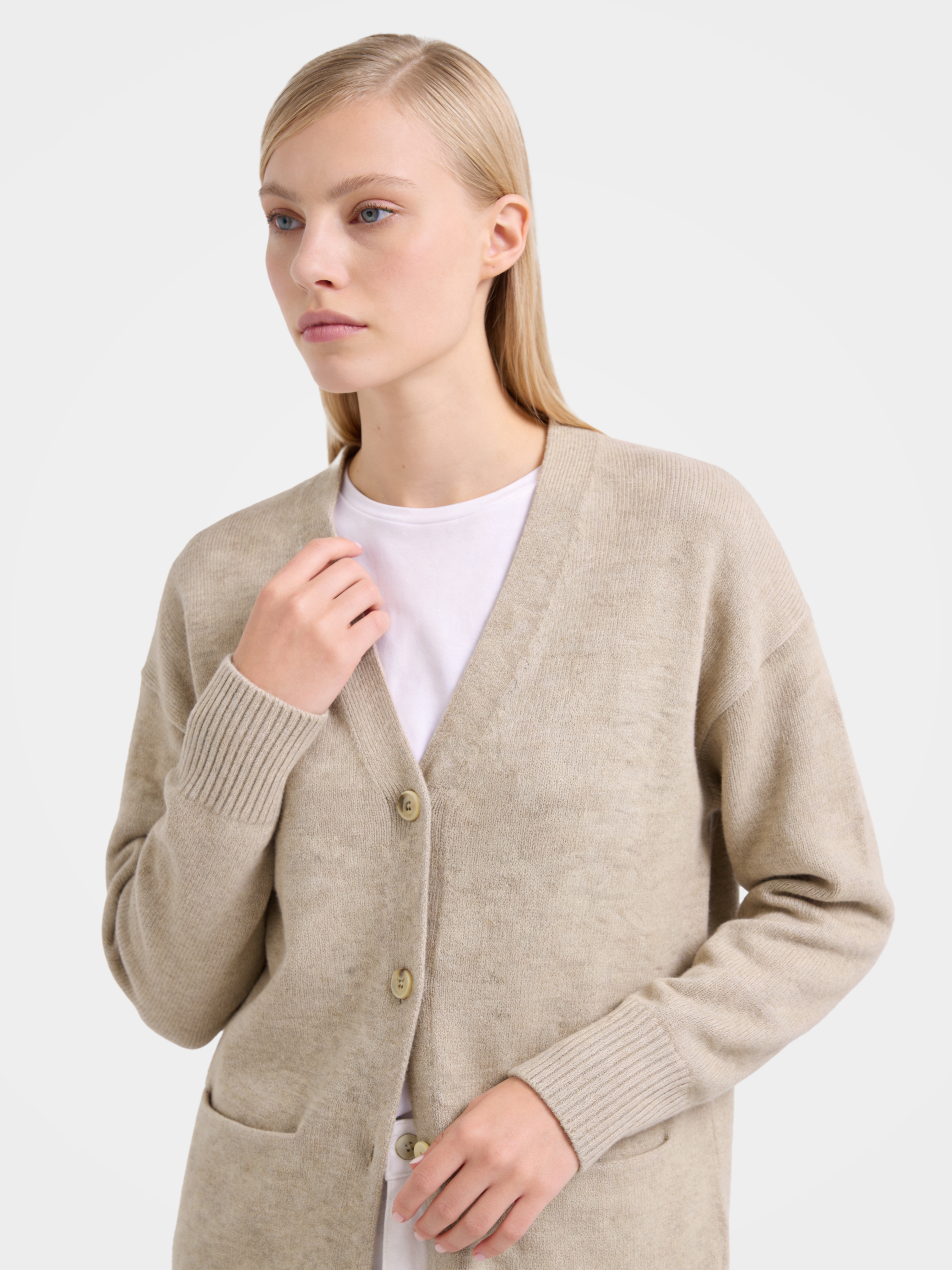 Pre-Order | 100% Wool Sweater Soft Relaxed Fit Knit Cardigan (10-14 Business Days)