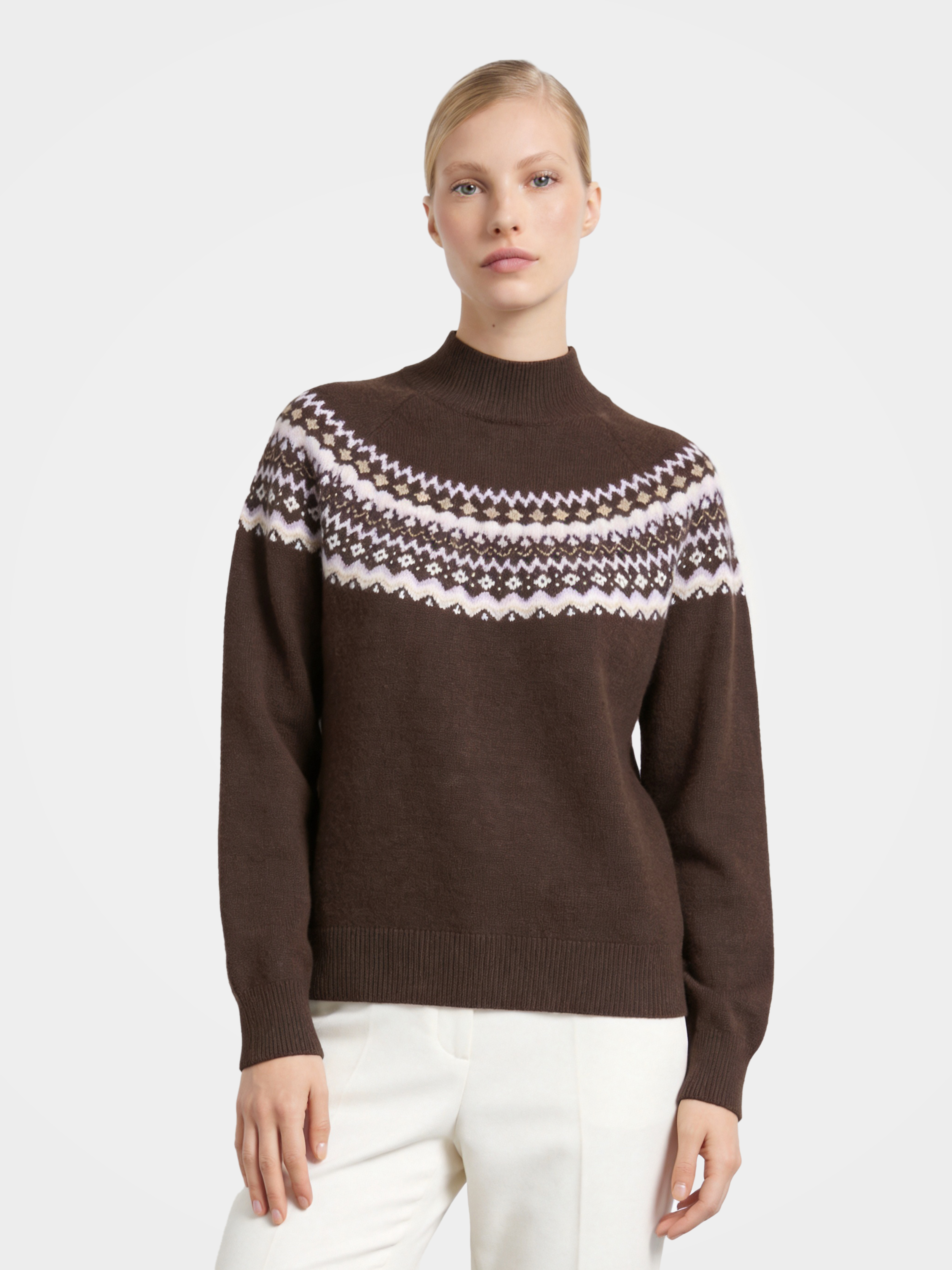 Pre-Order | Wool Mock Neck Sweater Soft Diamond Knit Pullover (10-14 Business Days)