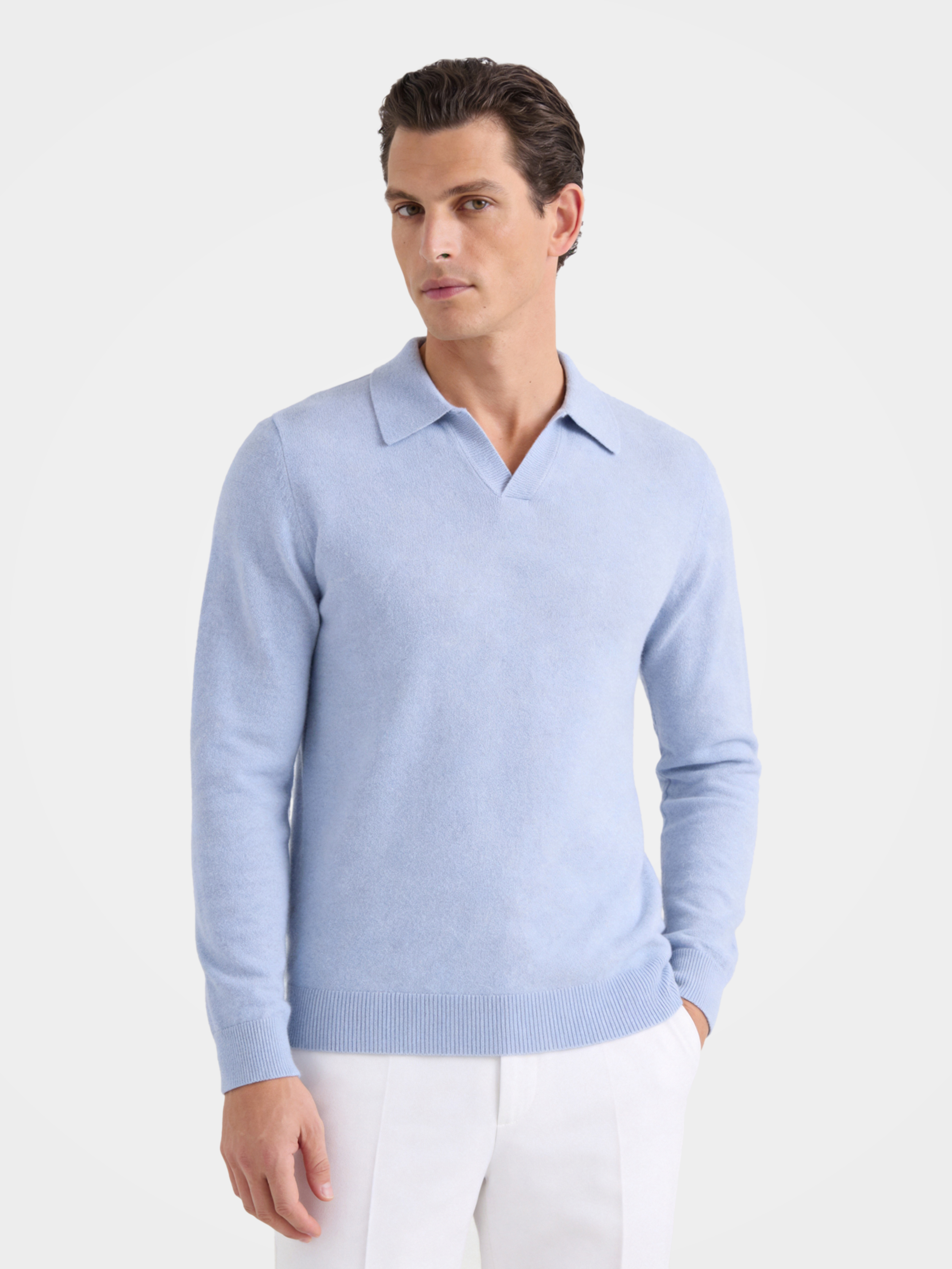 Men’s 100% Organic Cashmere Sweater Polo  Shirt Pullover