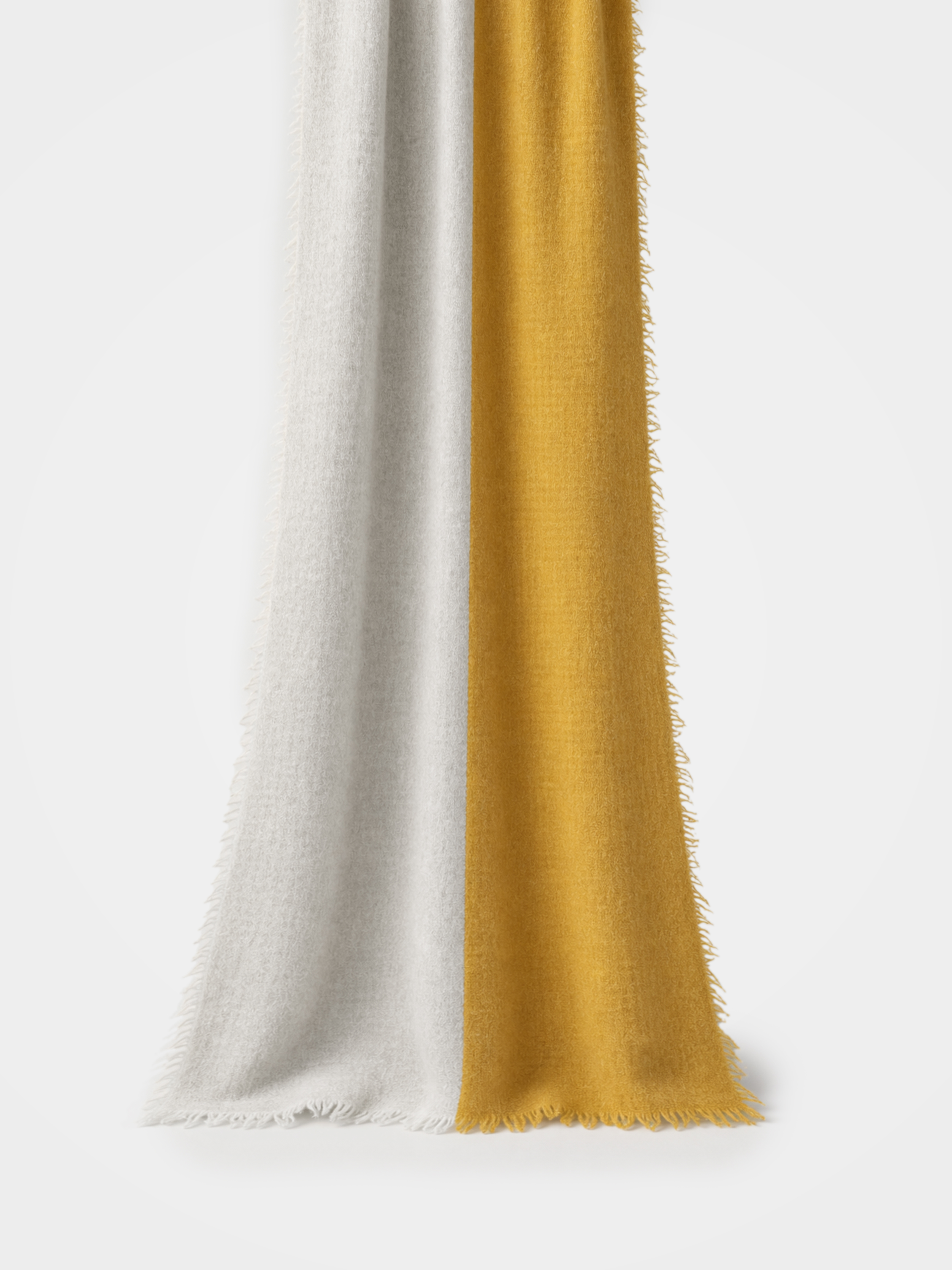 100% Cashmere Luxury Reversible Two-Tone Fringed Scarf