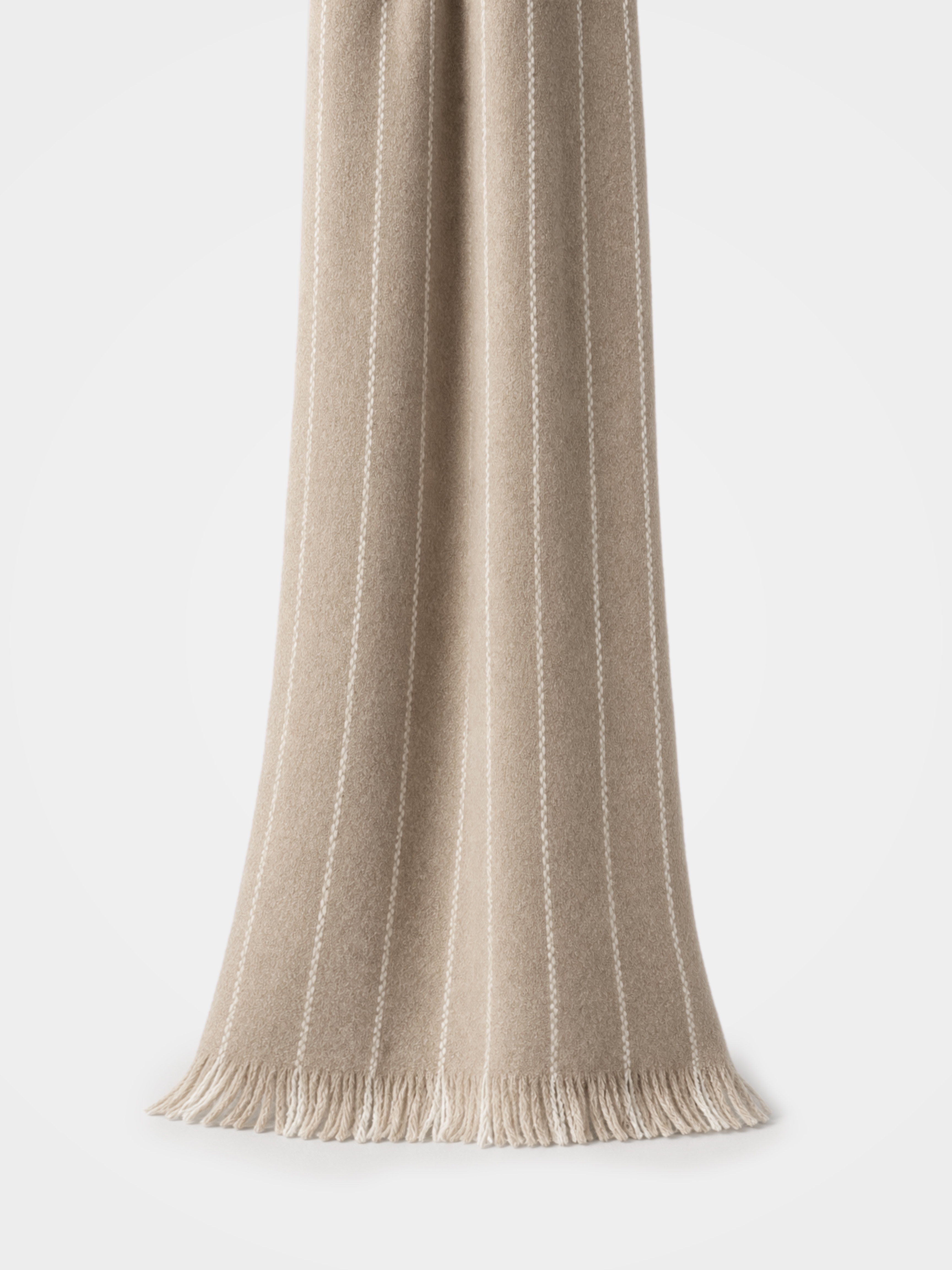 100% Cashmere Luxury Pinstripe Fringed Soft Scarf