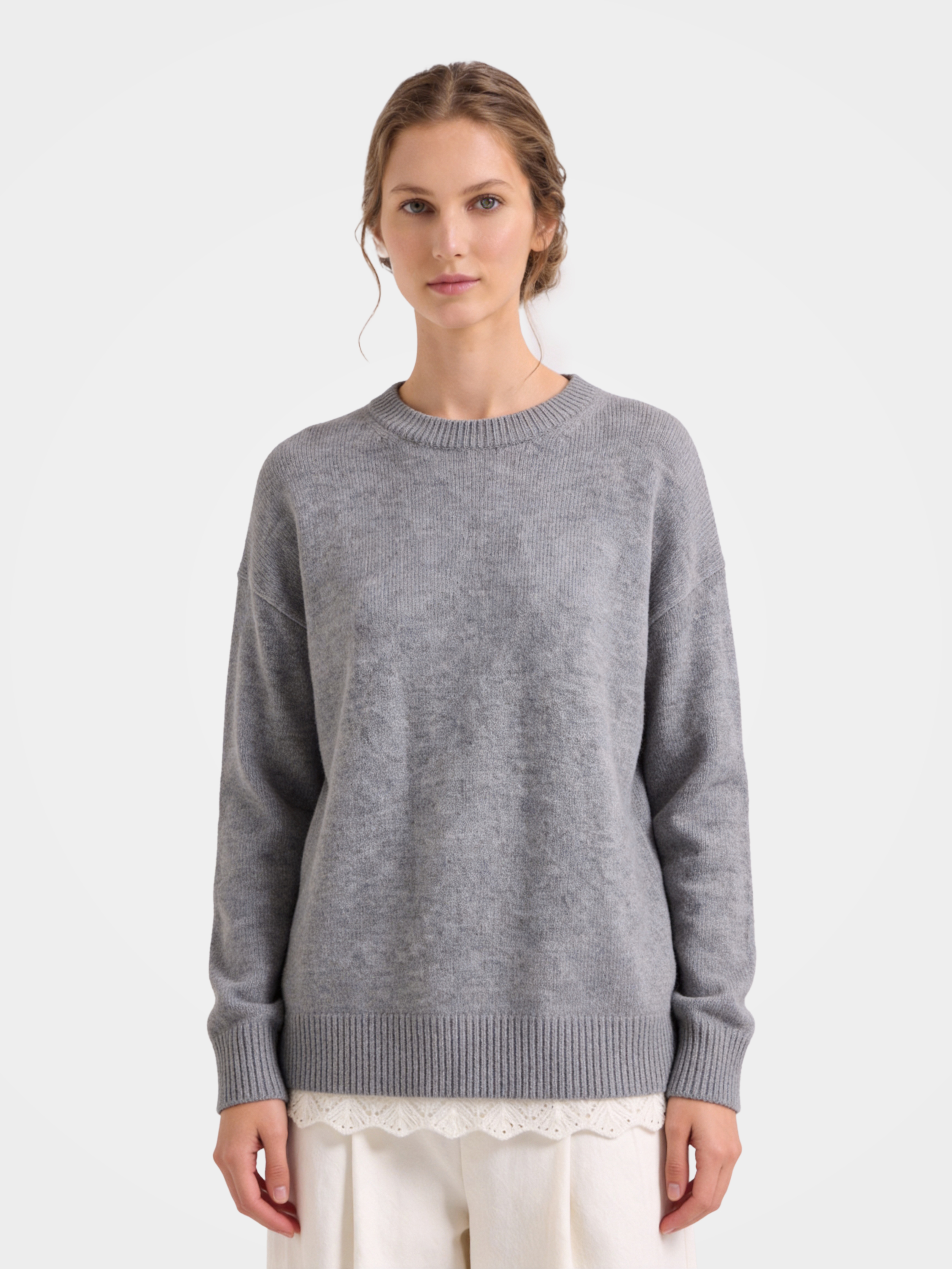100% Cashmere Relaxed Crew Neck Sweater