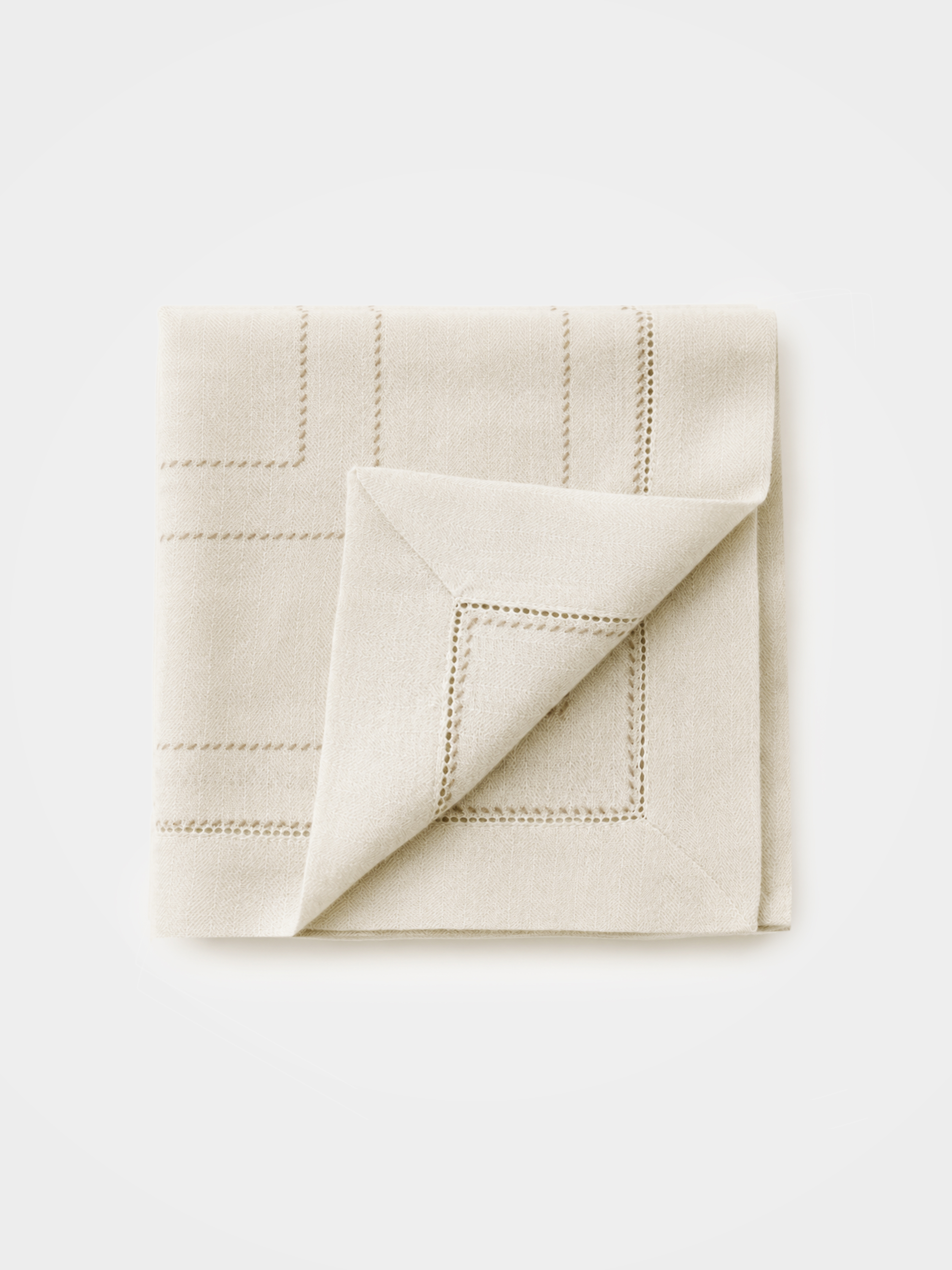 100% Cashmere Textured Line Geometry Pattern Square Scarf
