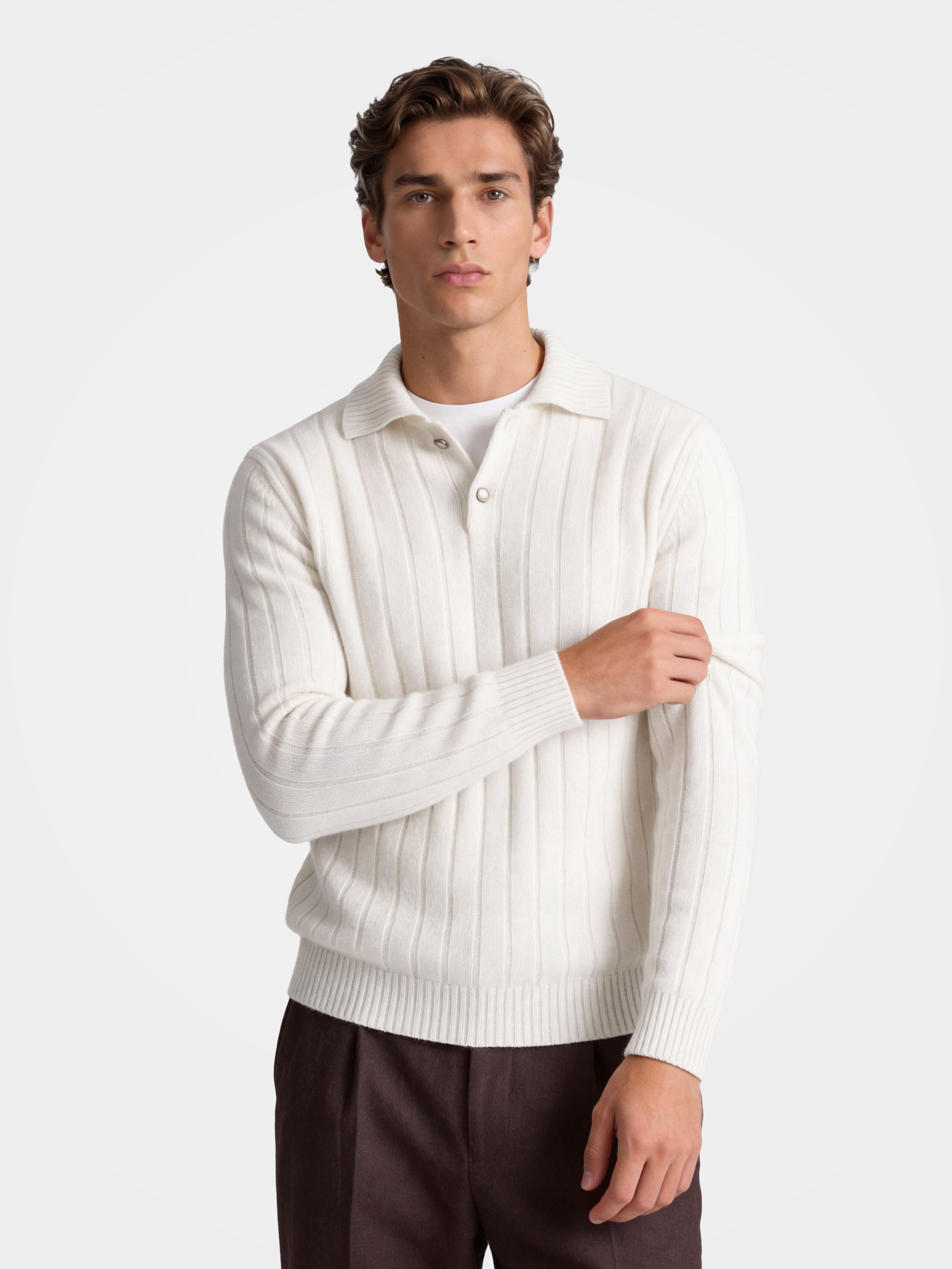 Men’s 100% Cashmere Collared Luxury Sweater