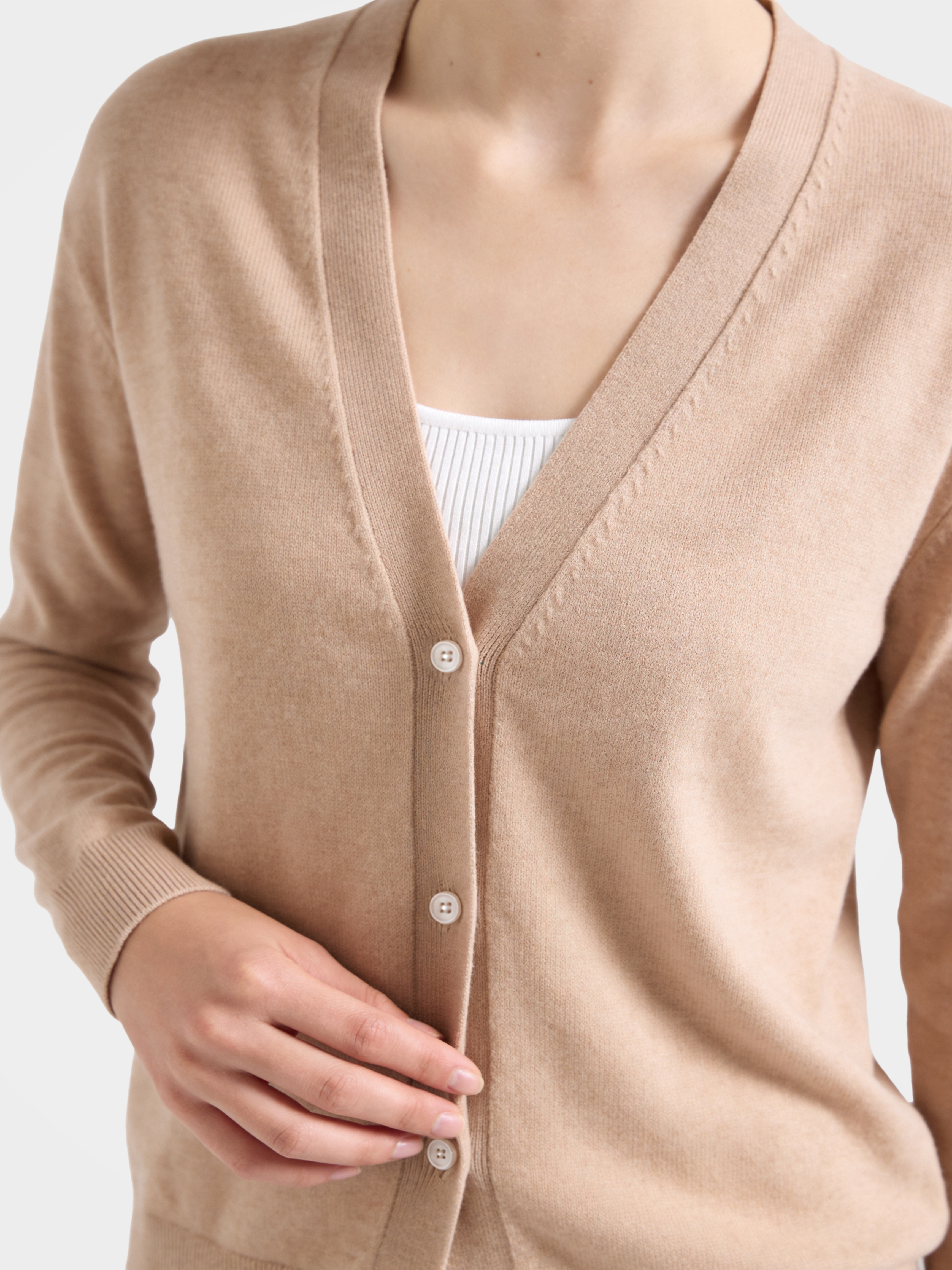 100% Mongolian Cashmere V-Neck Button Front Cardigan