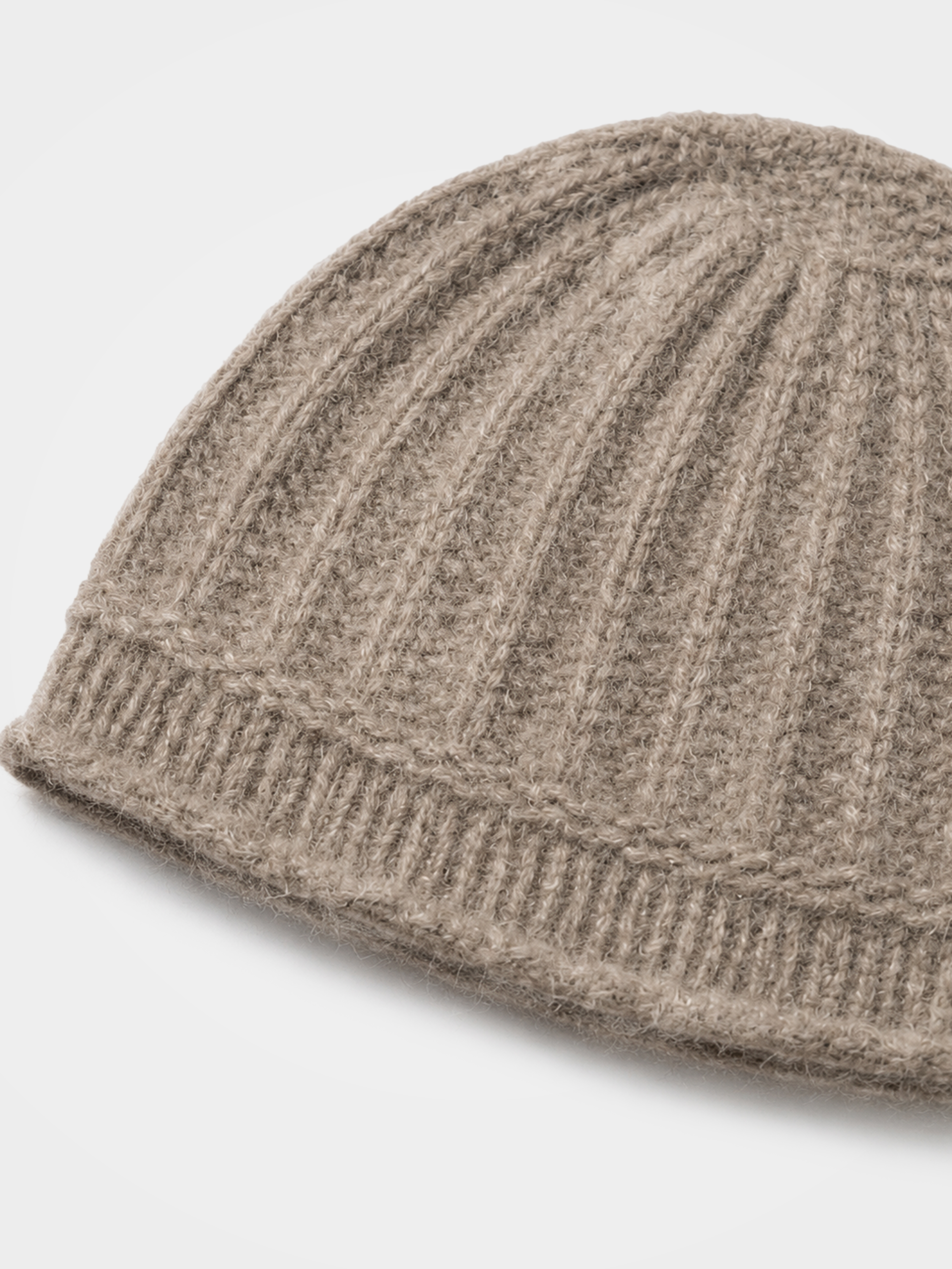 100% Cashmere Classic Rib Knit Beanie