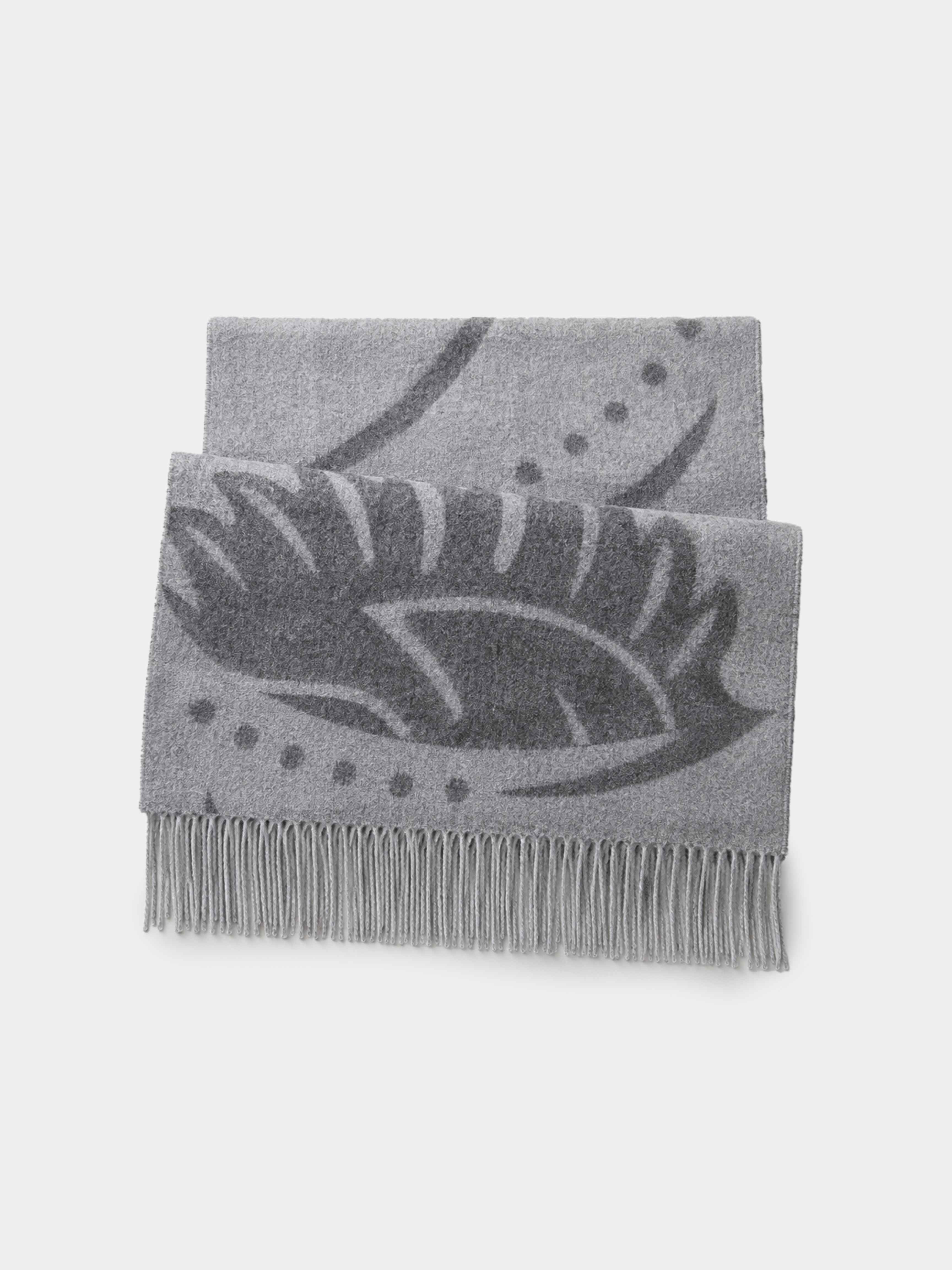 100% Cashmere Equestrian Horse Pattern Fringe Scarf