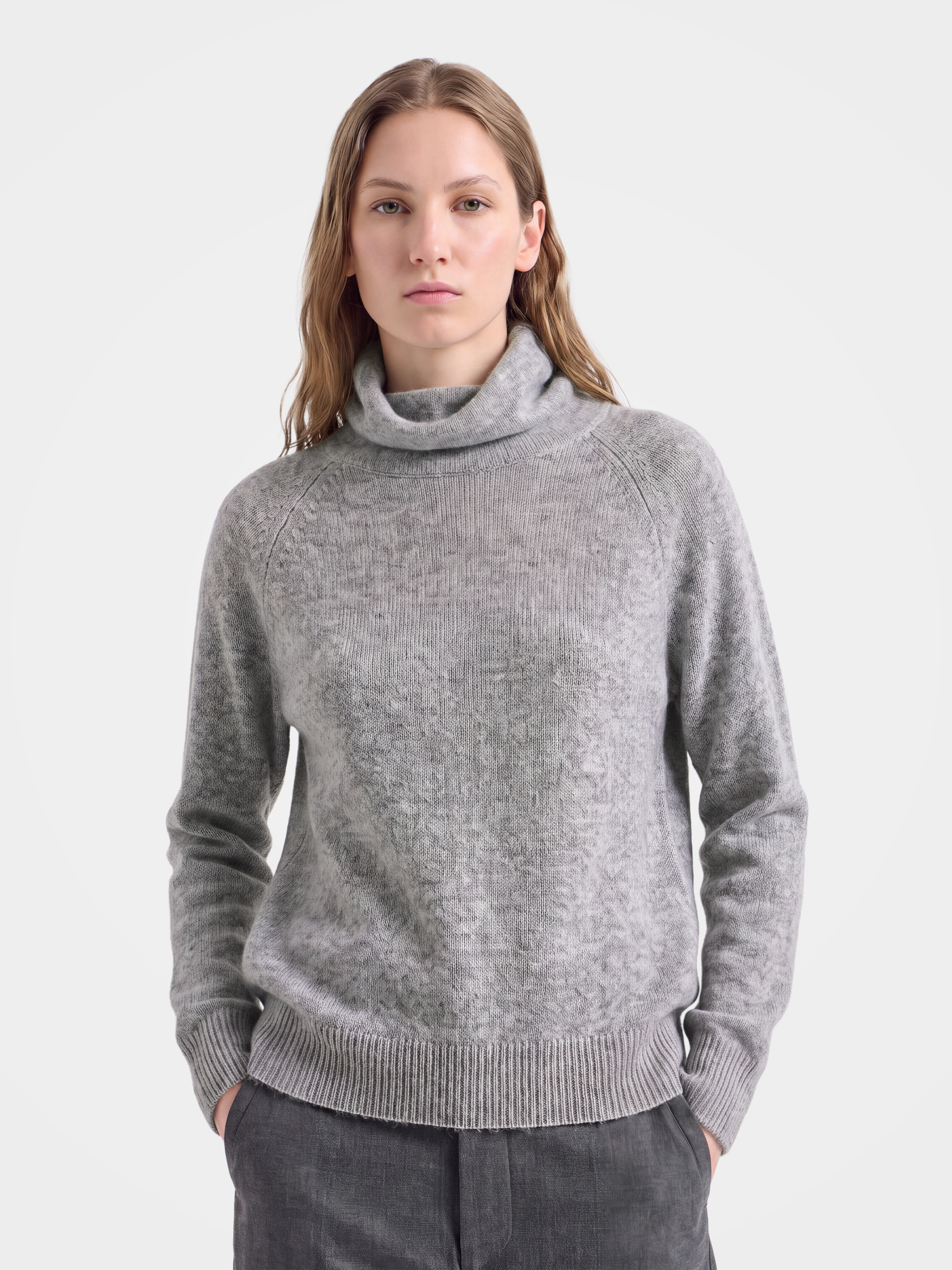 Soft Cashmere Silk Blend Turtleneck Sweater Long Sleeve Knit Pullover