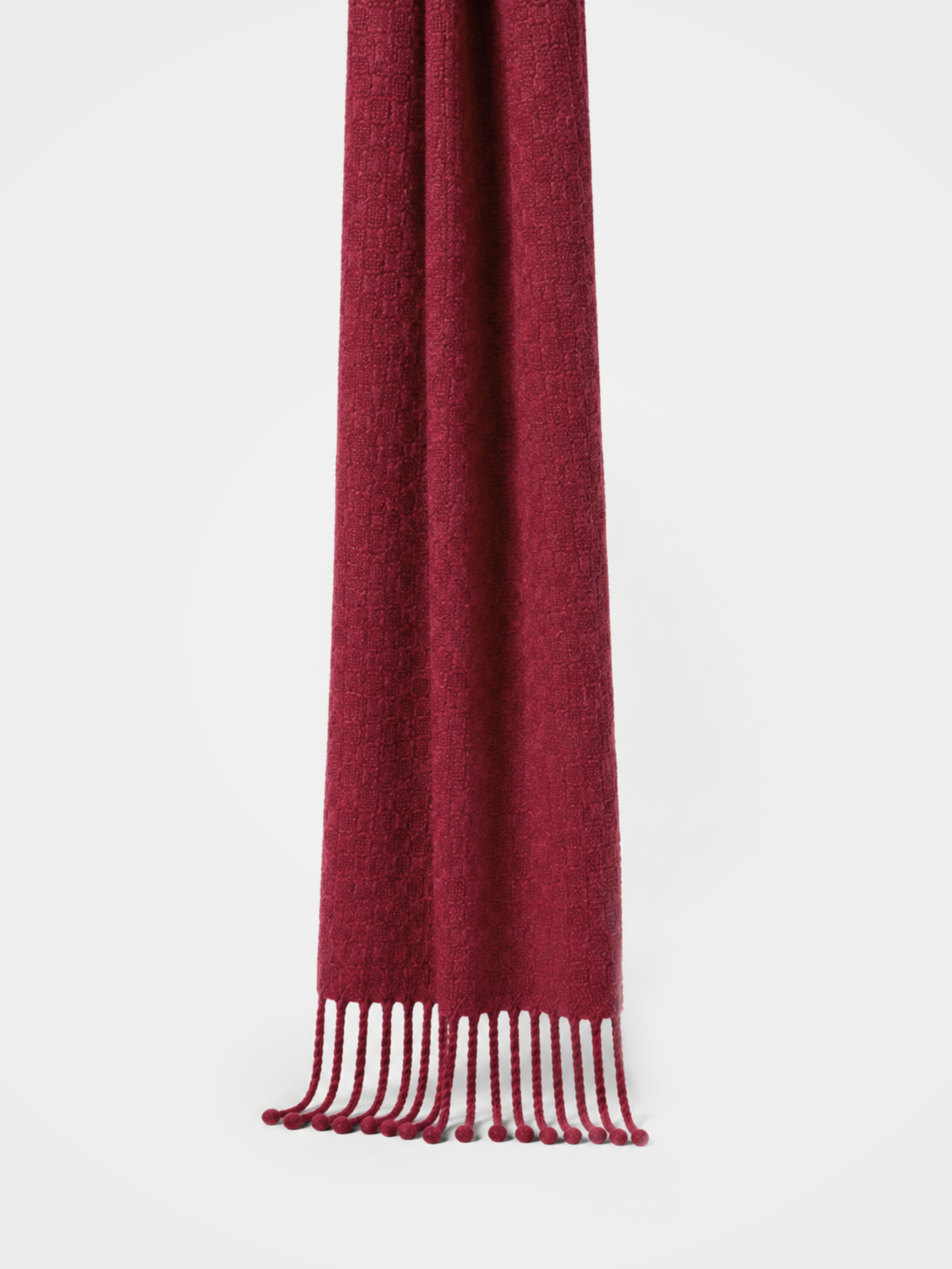 100% Cashmere Classic Diamond Tassel Fringe Long Scarf