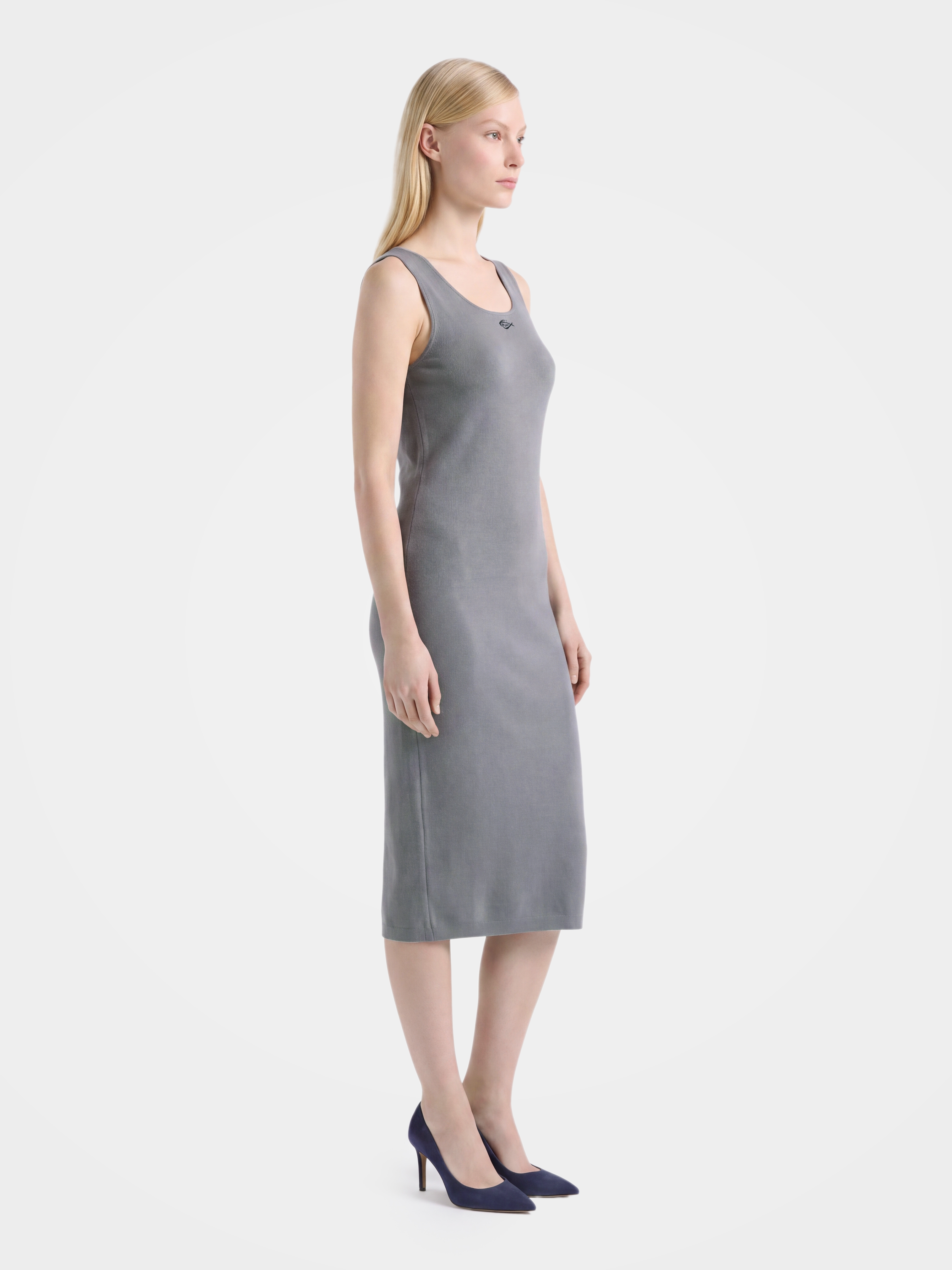 Cashmere Blend Sleeveless Midi Sweater Dress