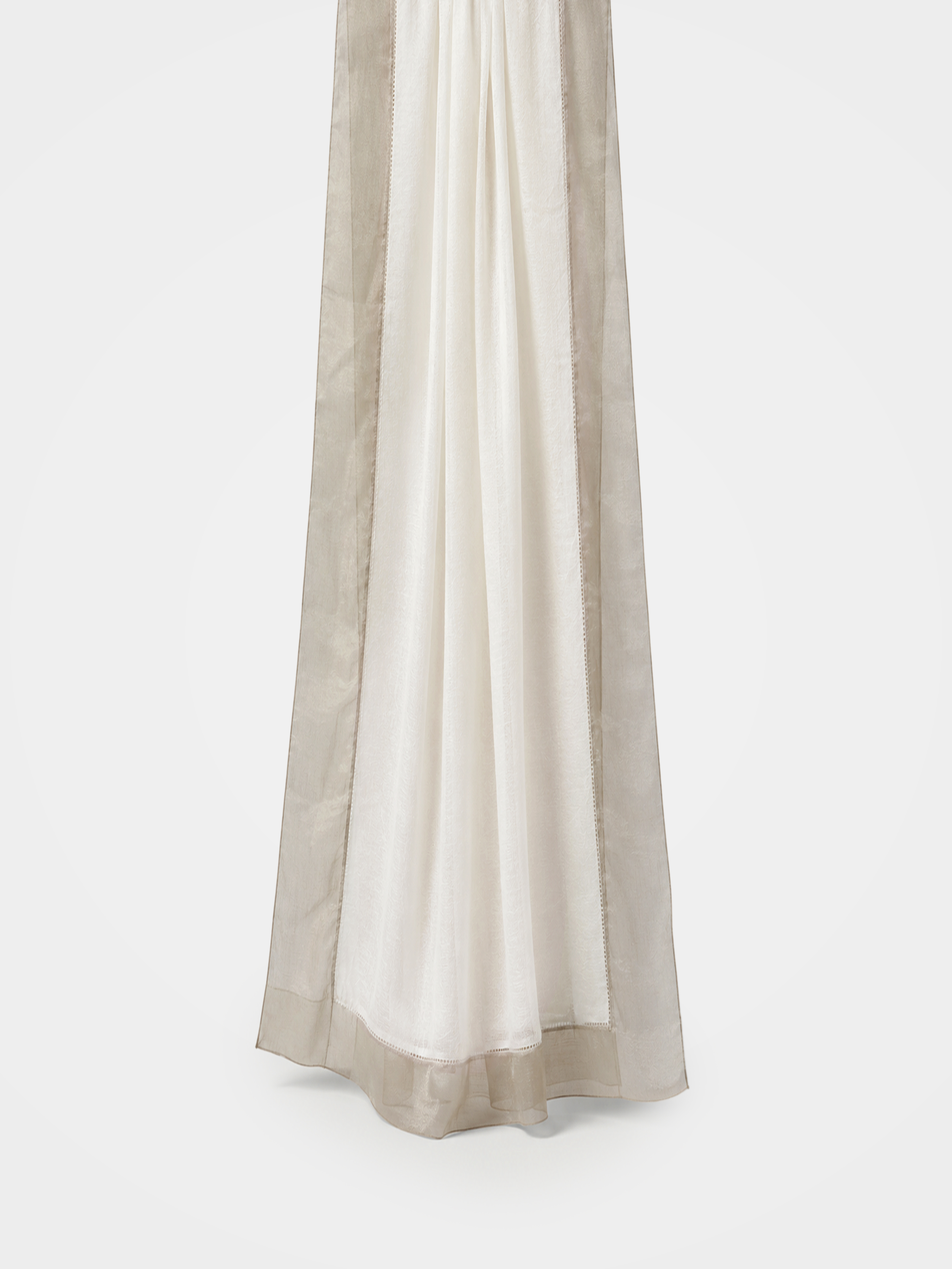 100% Cashmere Contrast Border Lightweight Long Scarf