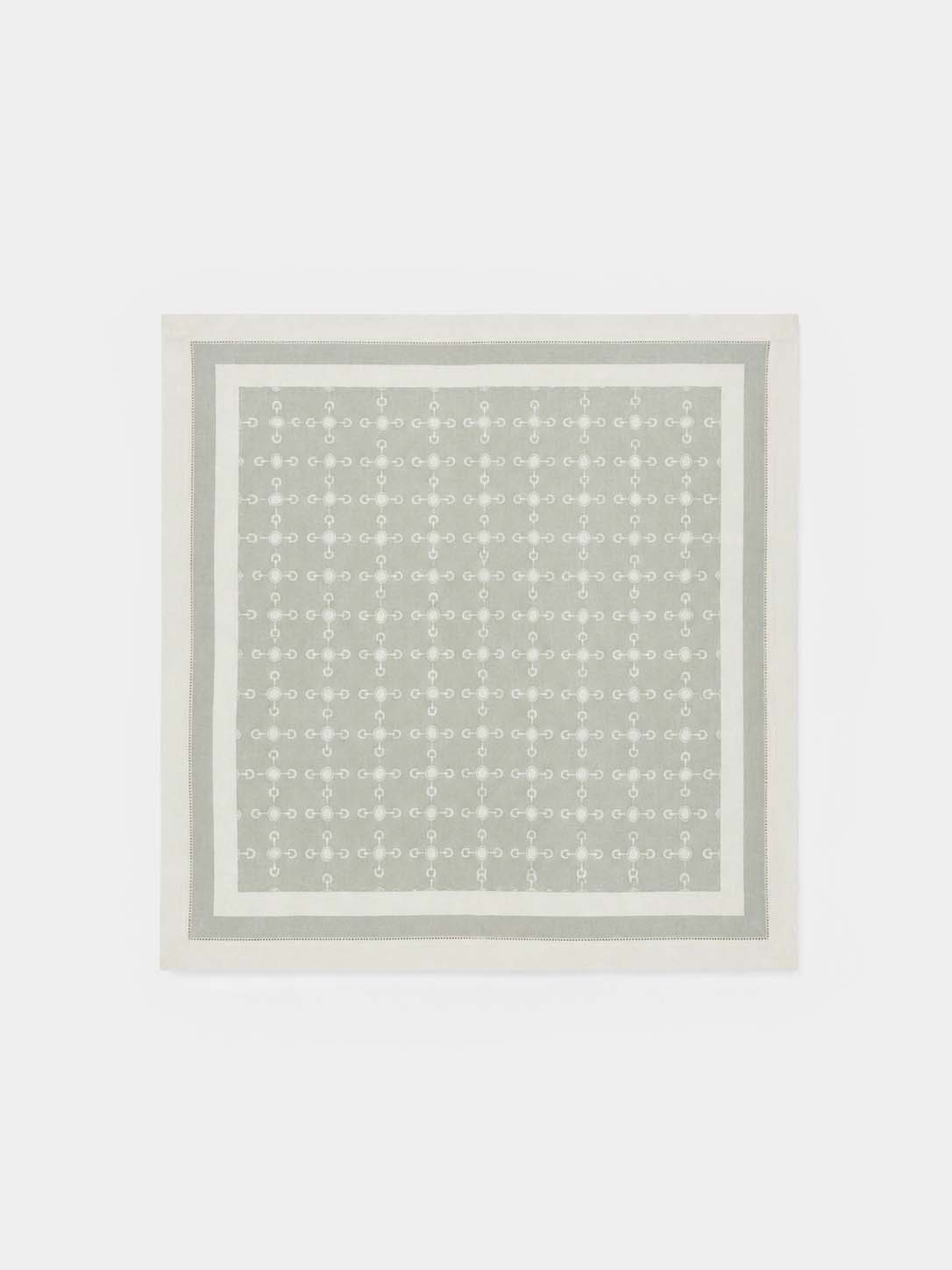 100% Cashmere Chain Print Square Scarf