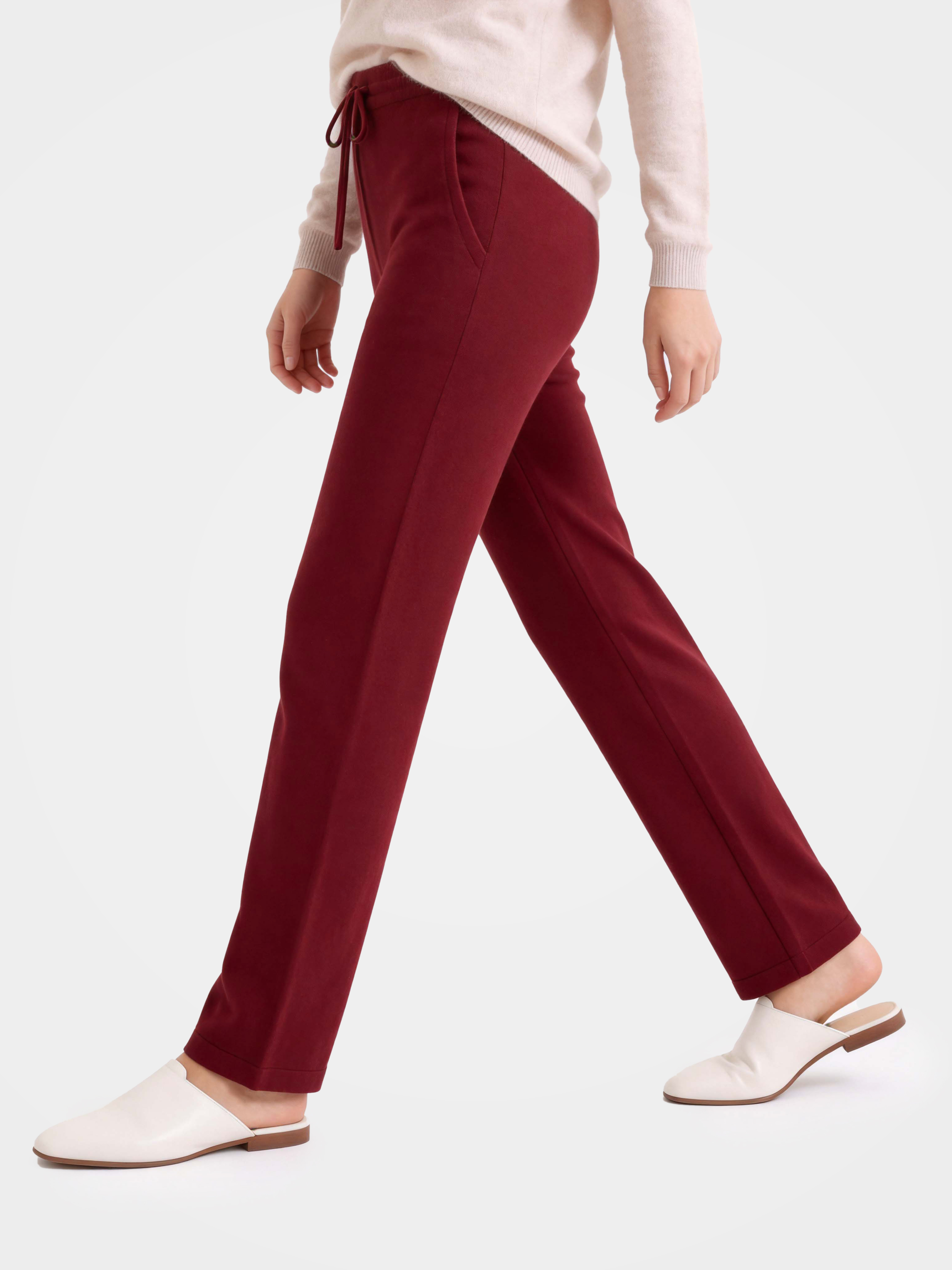 100% Cashmere Straight Leg Drawstring Pants with Pockets