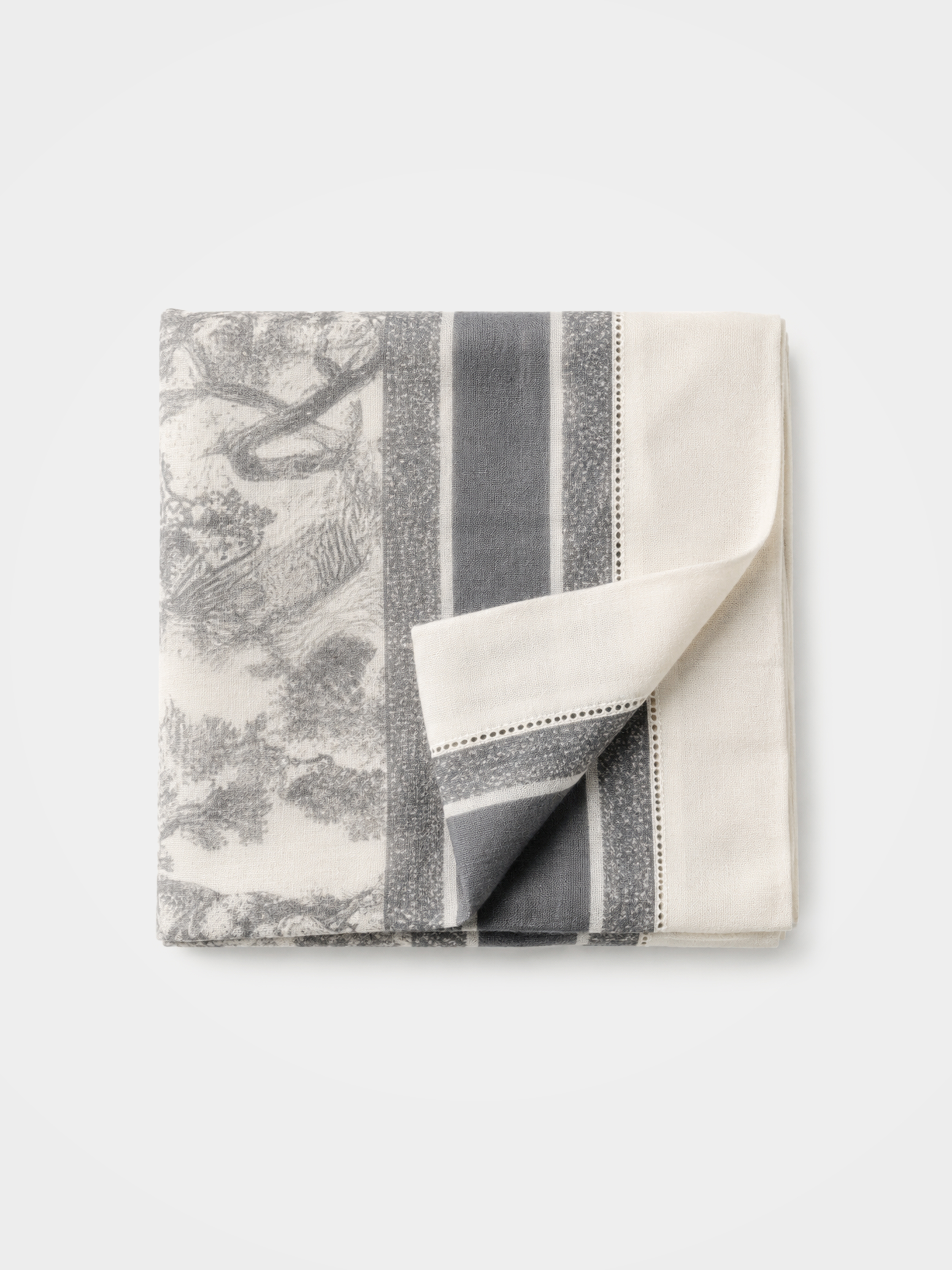 100% Cashmere Chinoiserie Animal Square Scarf Lightweight Luxury Wrap