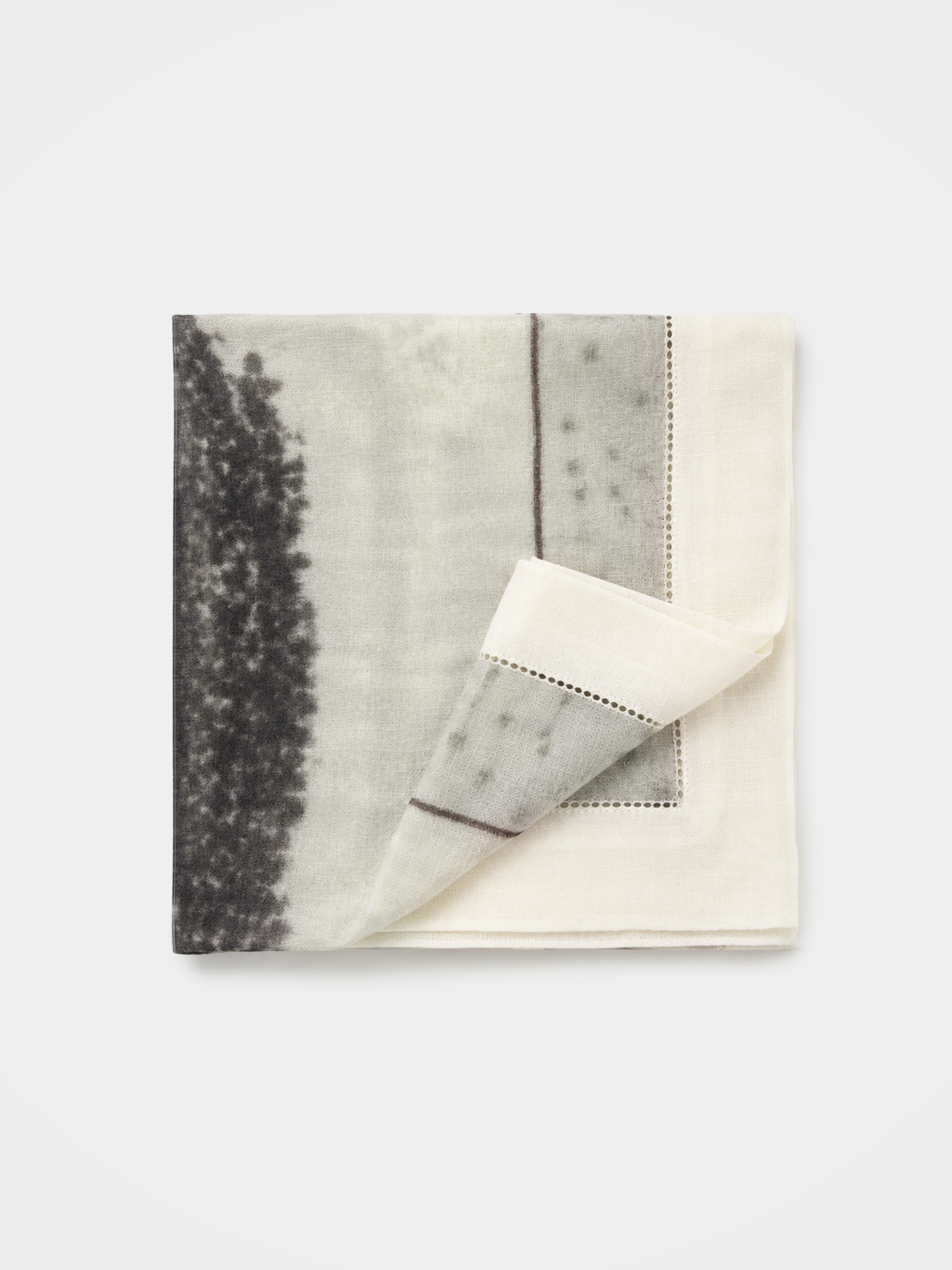 100% Cashmere Speckled Border Square Scarf Textured Wrap