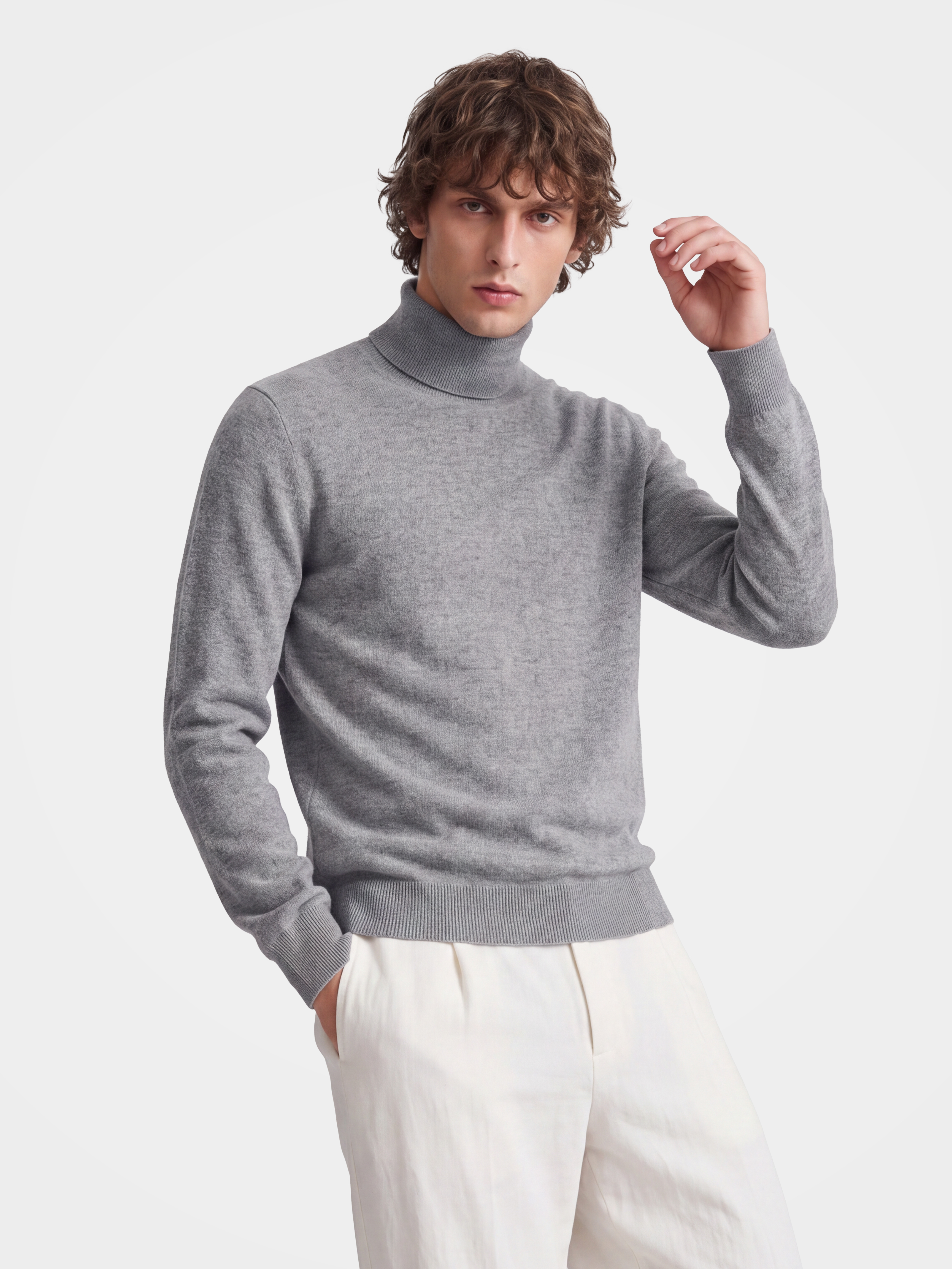 Pre-Order | Men's 100% Mongolian Cashmere Turtleneck Sweater Soft Knit Pullover (10-14 Business Days)