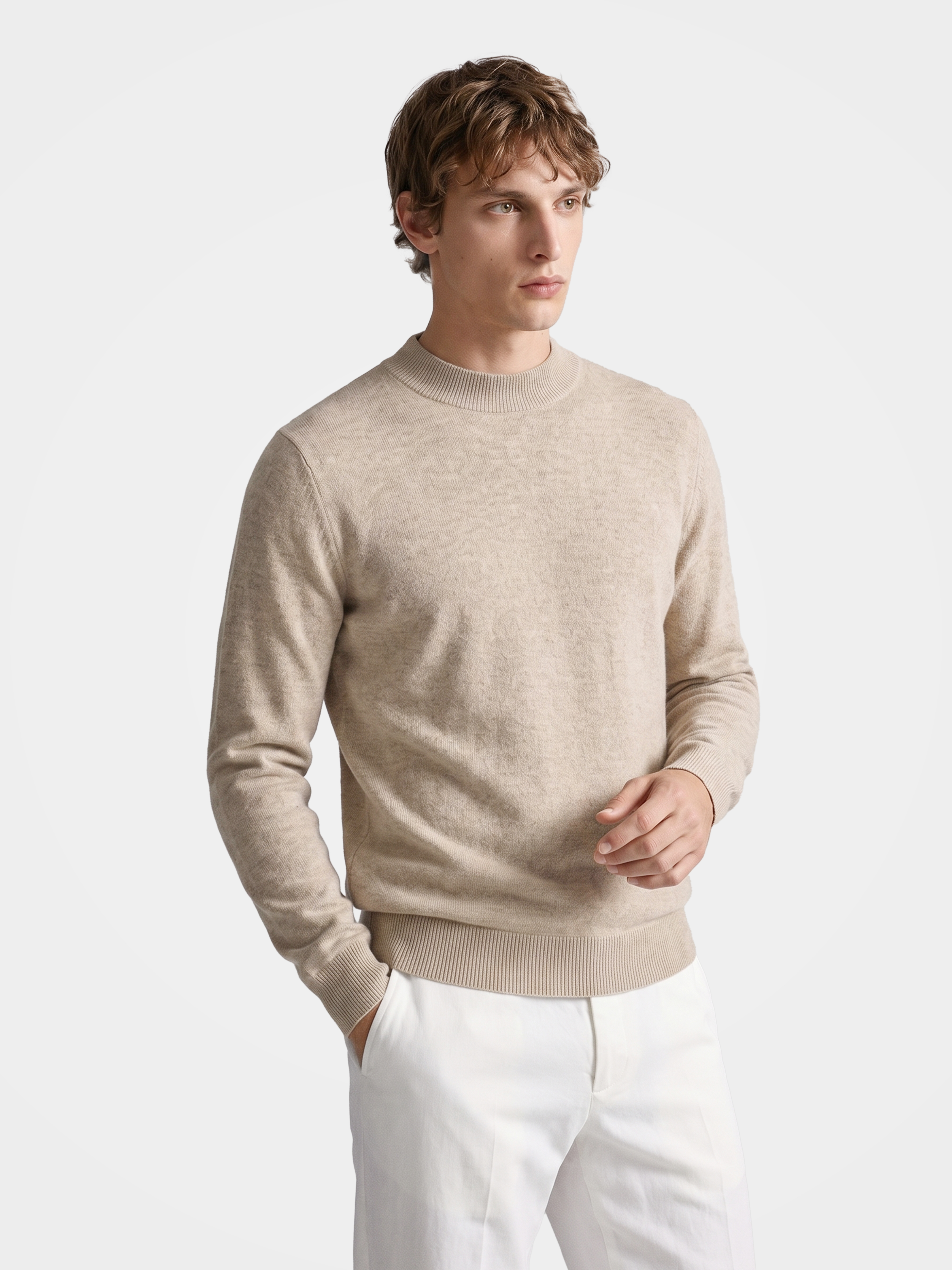 Men's 100% Mongolian Cashmere Crew Neck Sweater