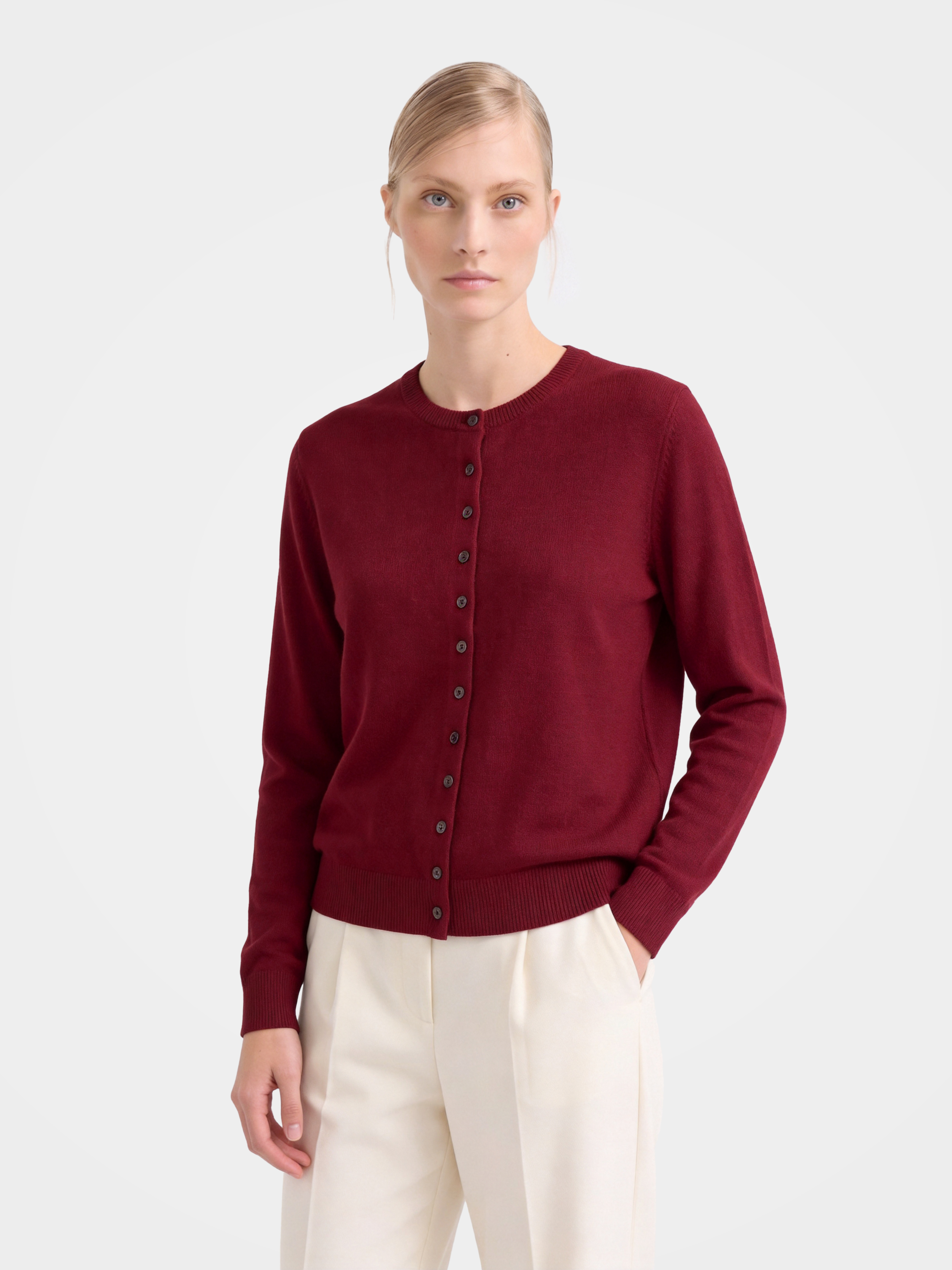 Pre-Order | 100% Cashmere Crew Neck Cardigan Sweater Soft Knitwear (10-14 Business Days)