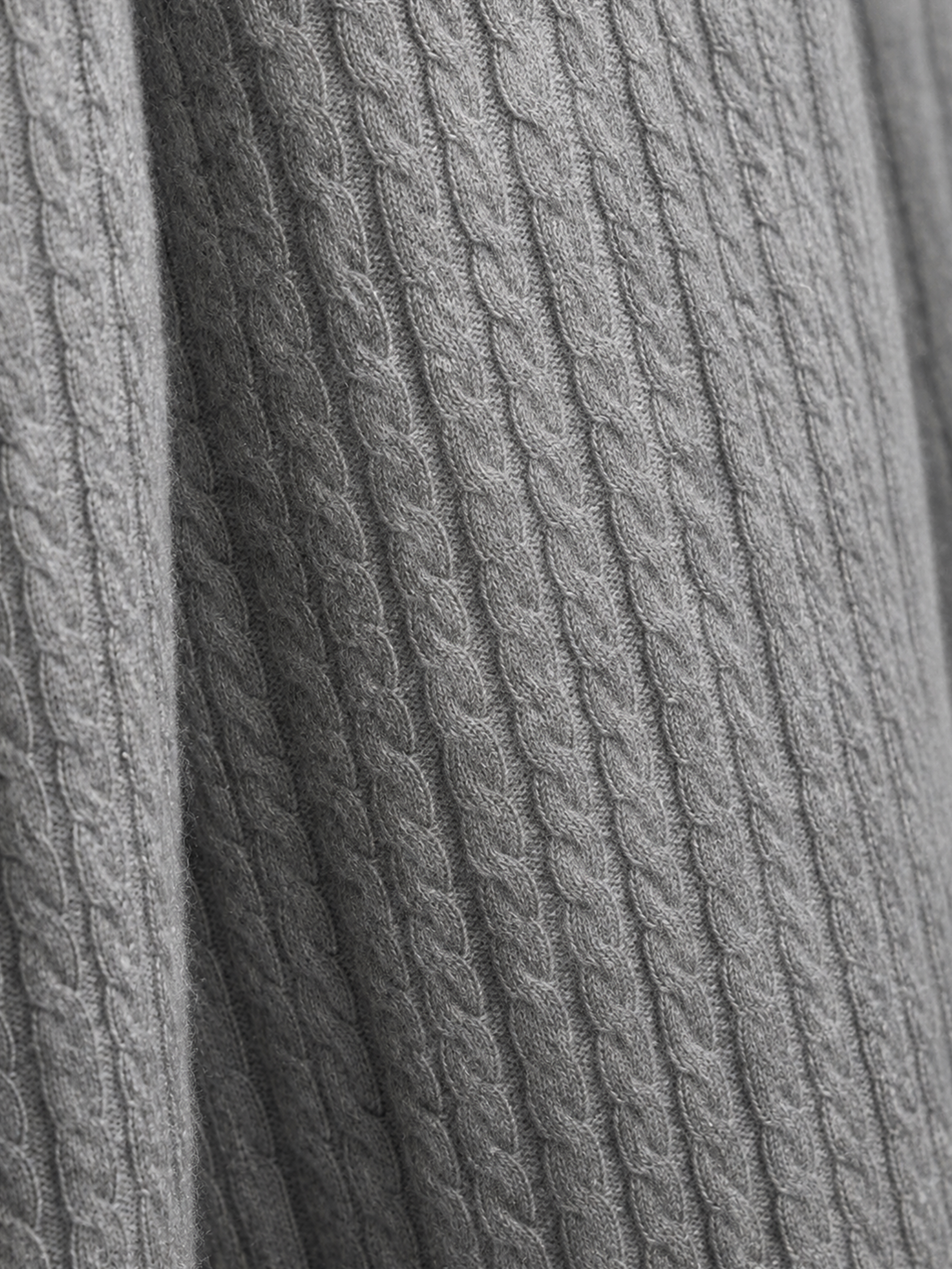 100% Cashmere Cable Knit Blanket with Satin Border