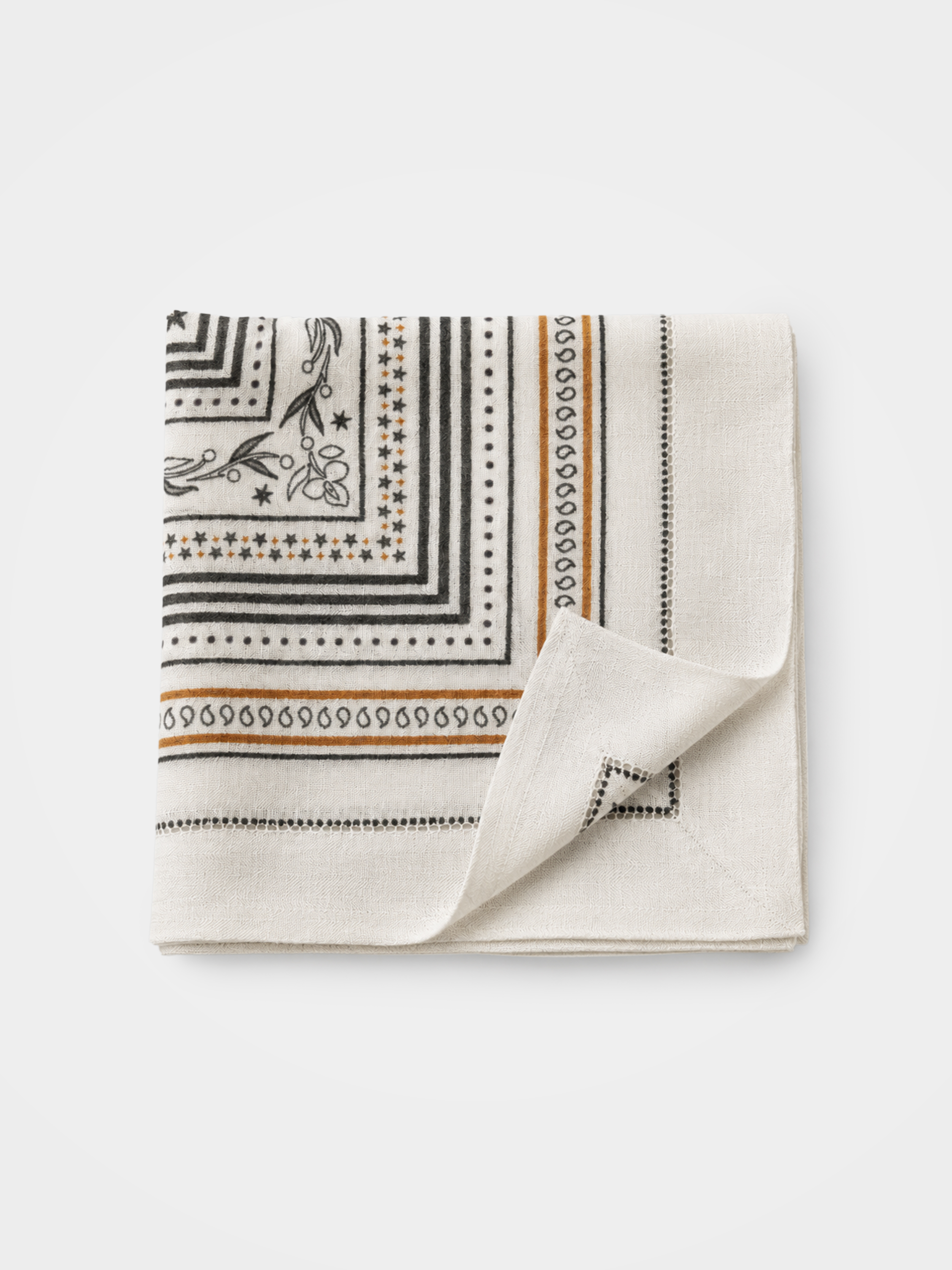100% Cashmere Paisley Print Vintage Square Scarf