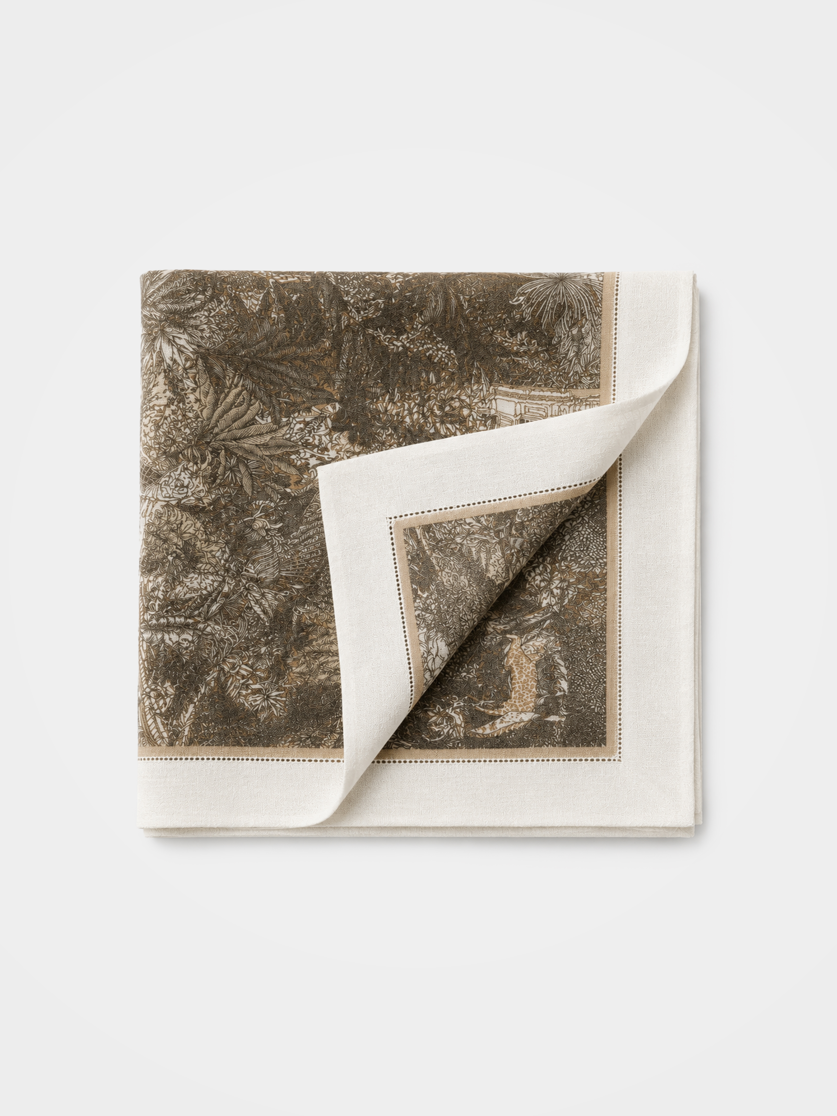100% Cashmere Scenery Print Soft Square Scarf