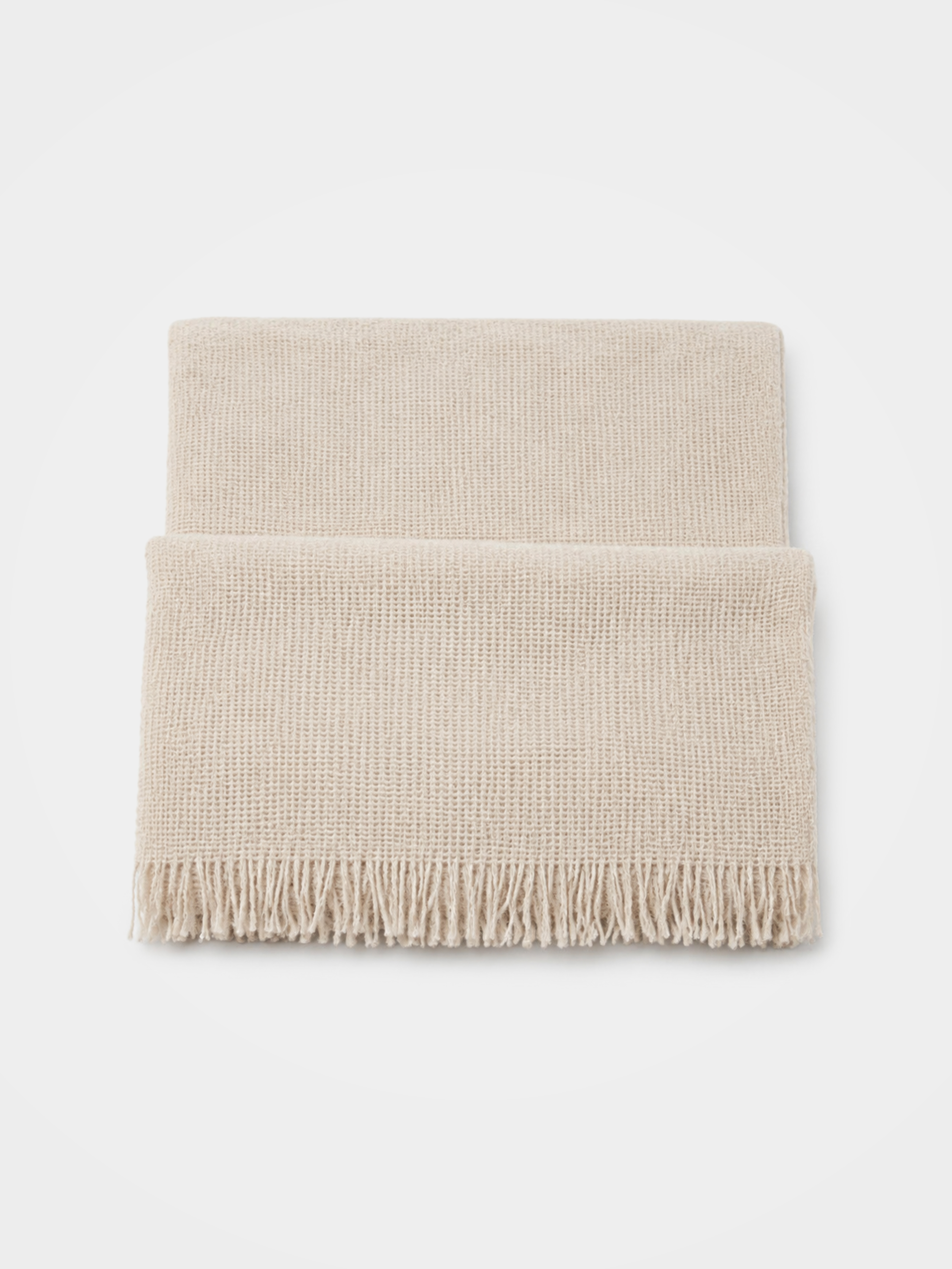 100% Cashmere Textured Plain Fringe Long Scarf