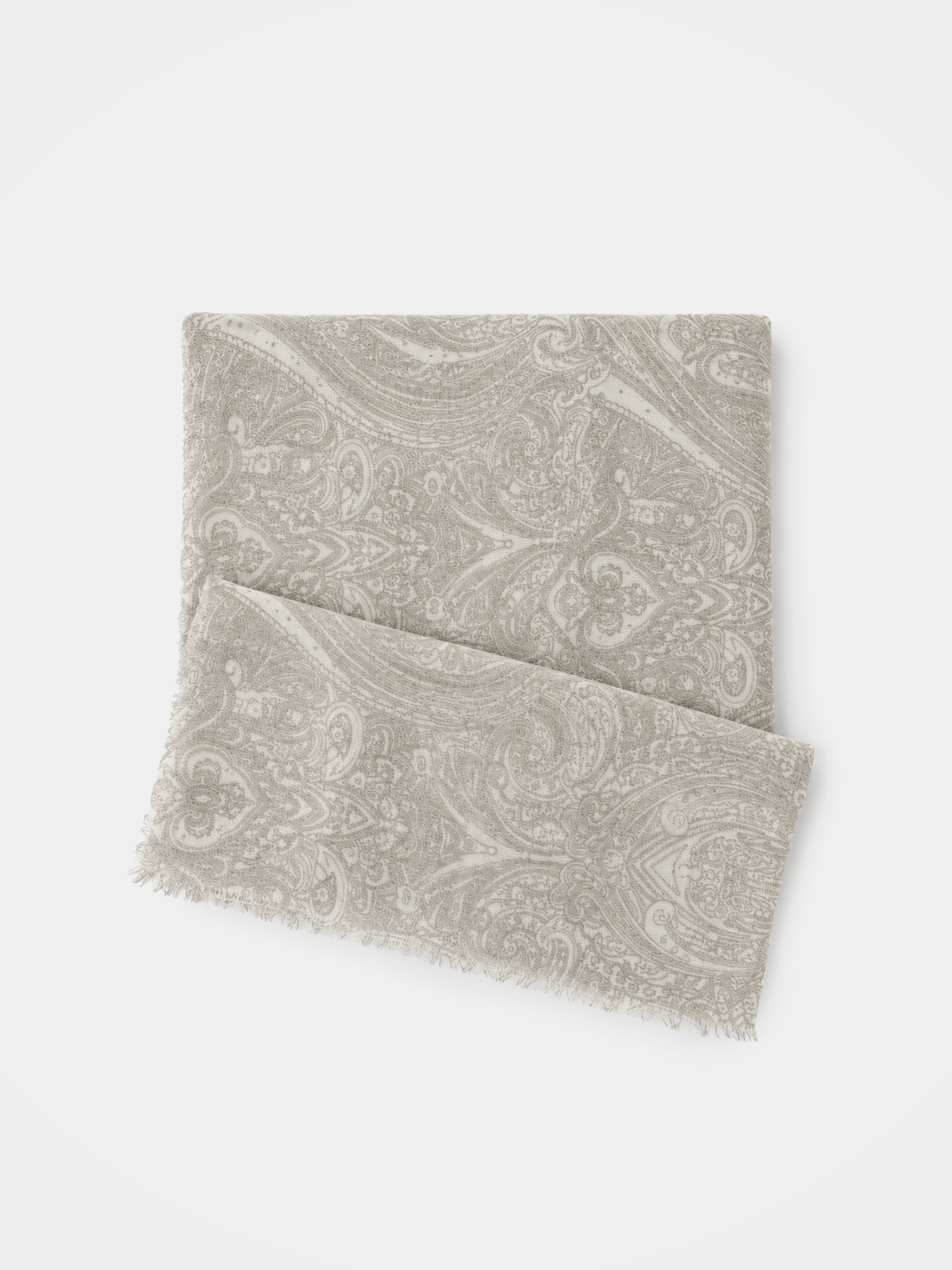 100% Cashmere Paisley Tassel Long Scarf