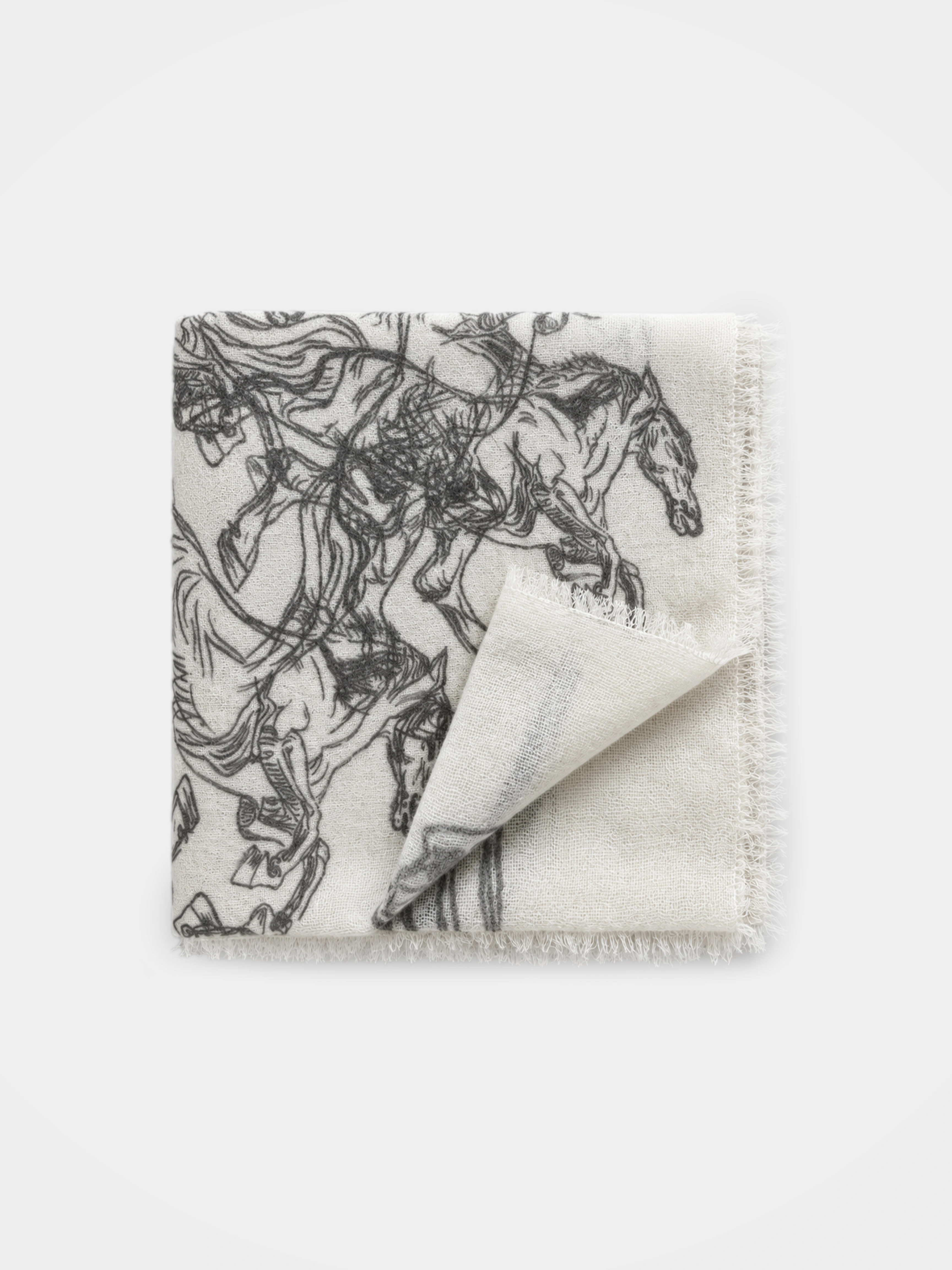 100% Cashmere Horse Tassel Square Scarf