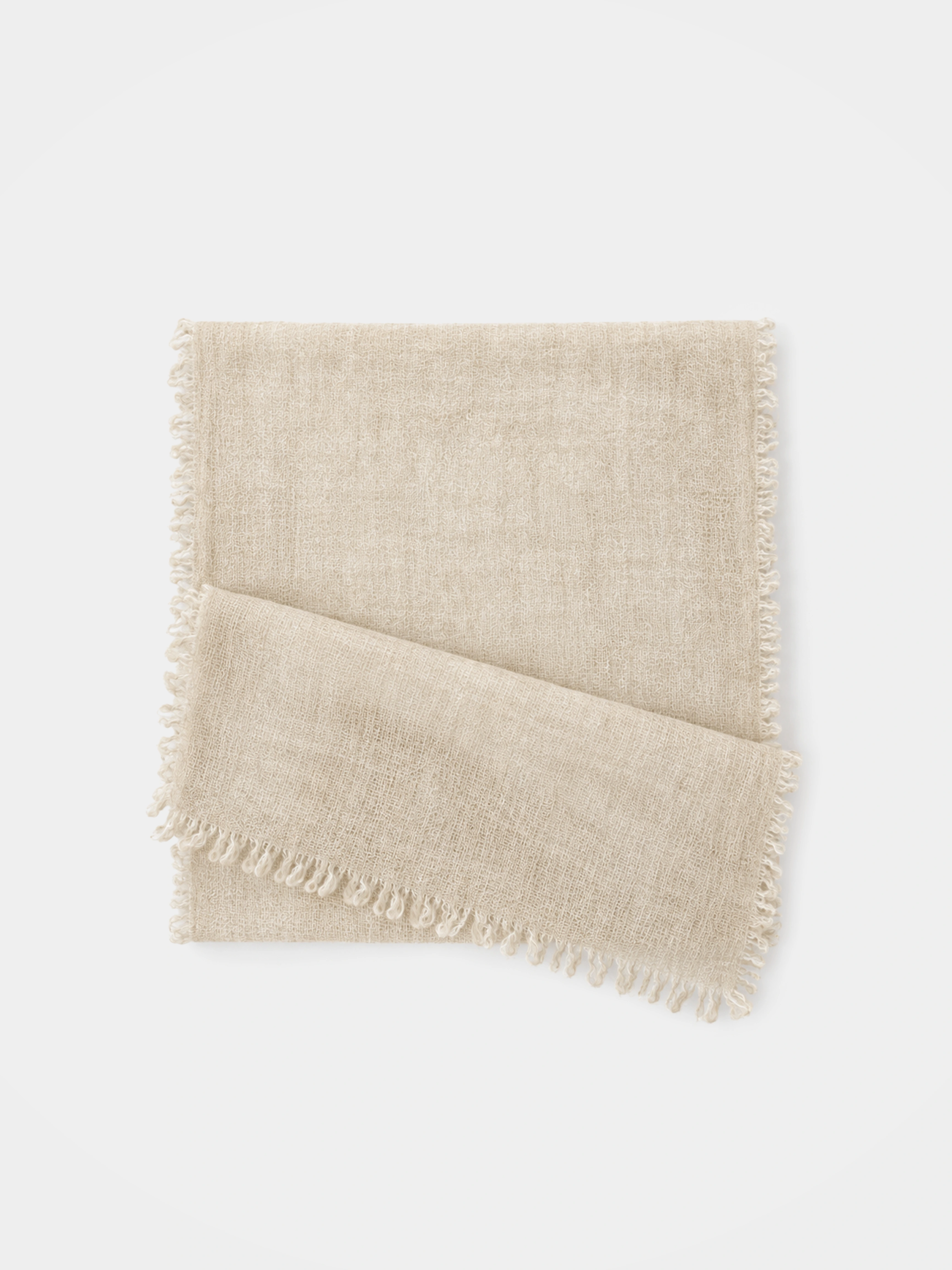 100% Cashmere Textured Plain Tassel Long Scarf