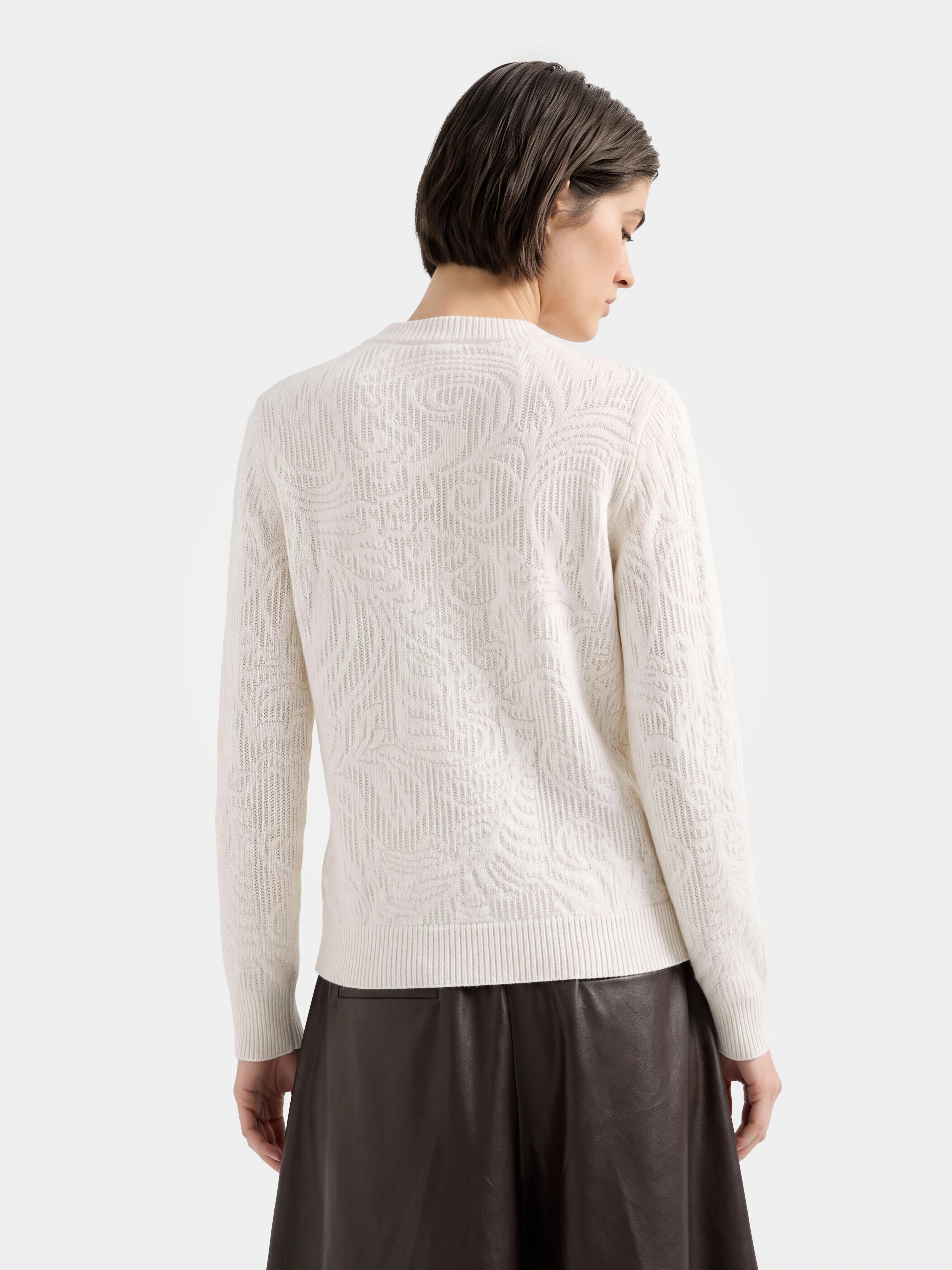 Textured 100% Mongolian Cashmere Knit Cardigan