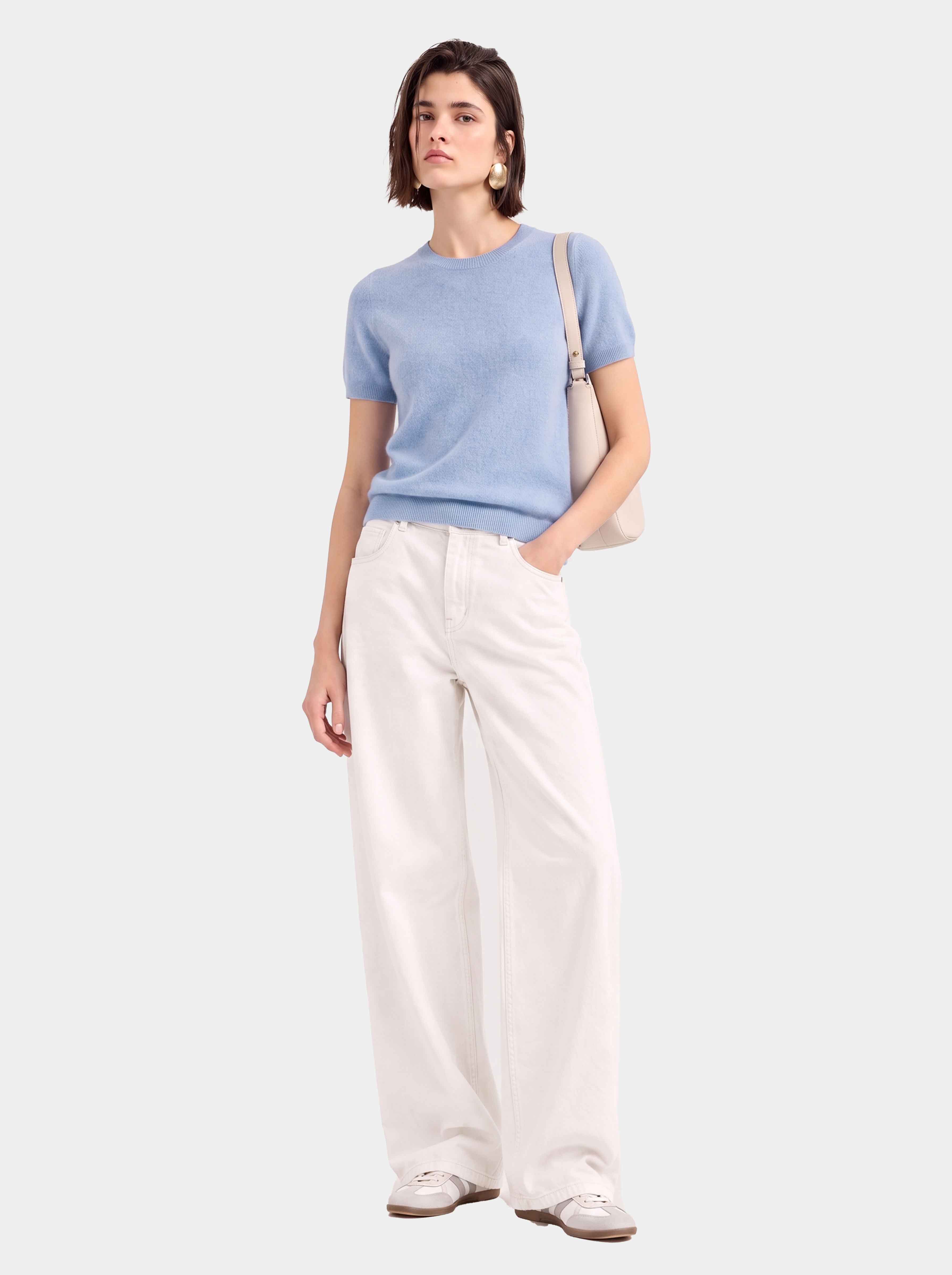 Superfine Grade-A 100% Cashmere Lightweight Breathable Knit Top