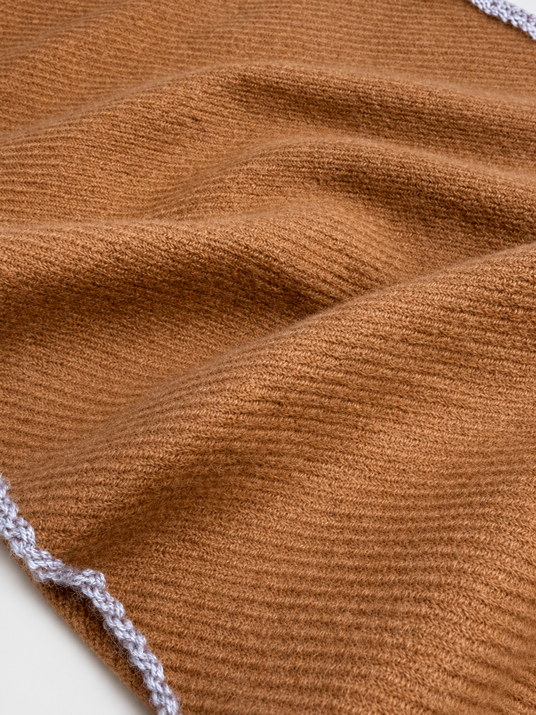 100% Cashmere Herringbone Fringe Long Scarf