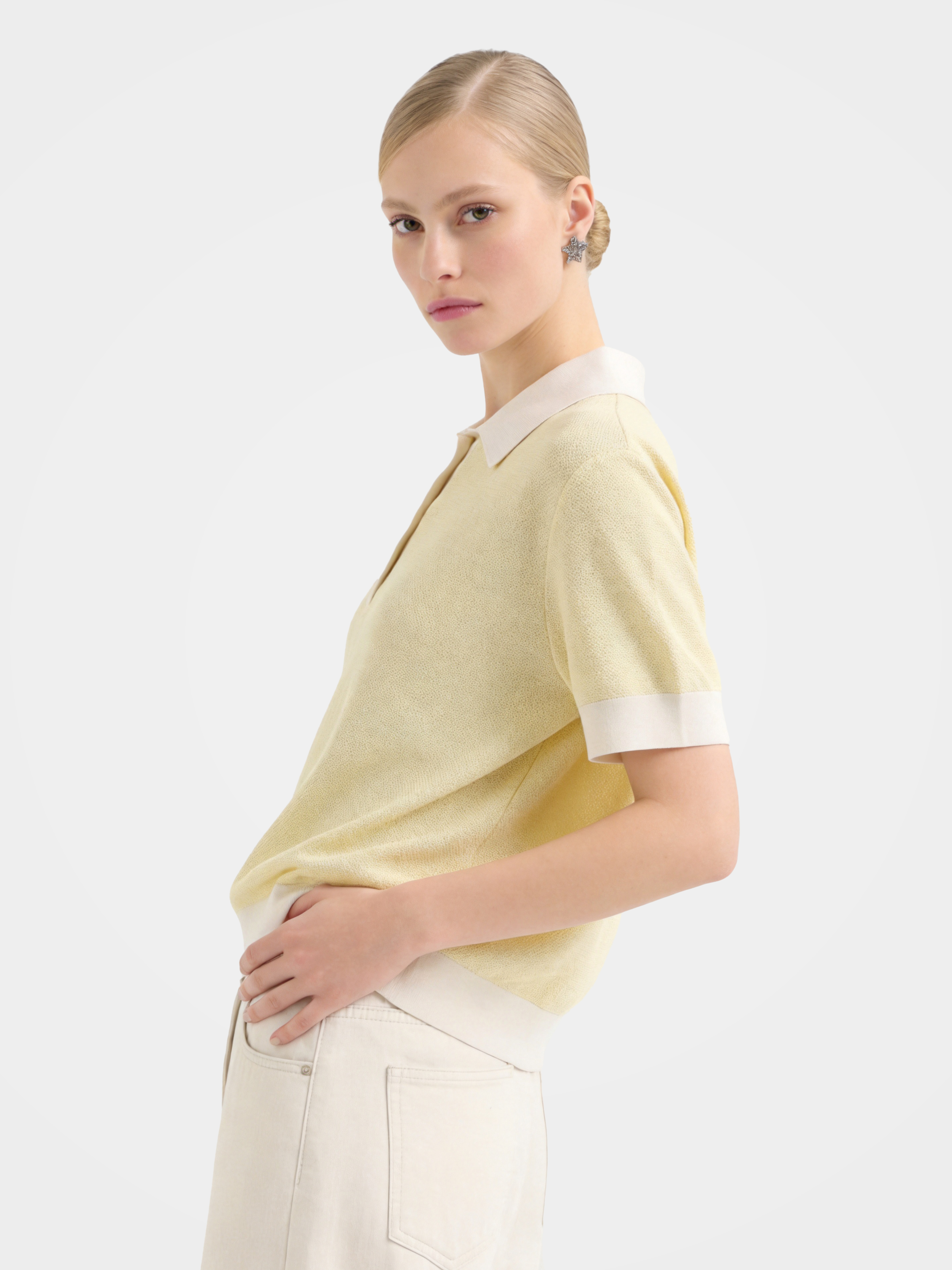 Lightweight Cotton Triacetate Short Sleeve Pullover