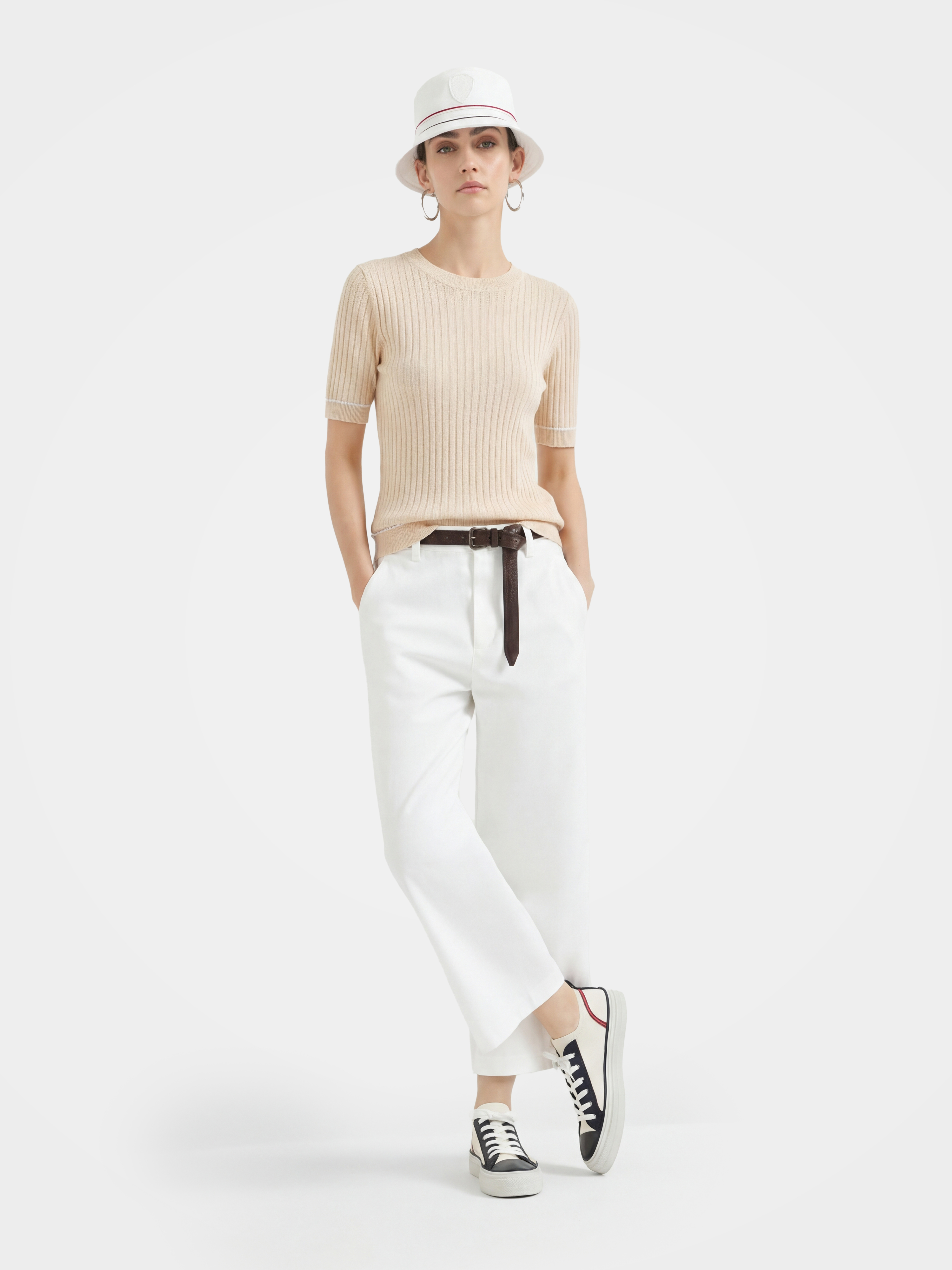 Breathable Cotton Ribbed Knit Summer Top