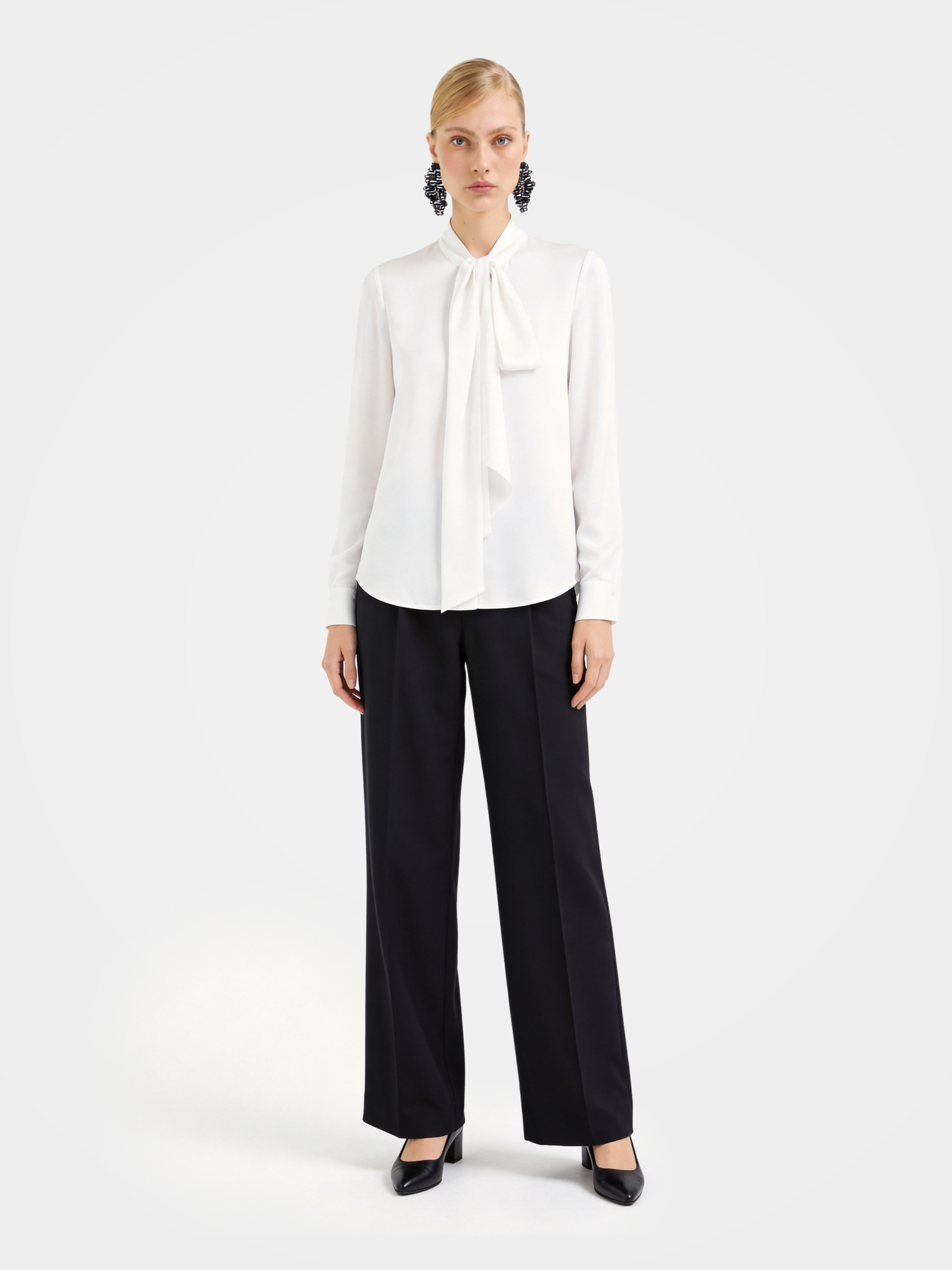 Regular Draped Long Sleeve Mulberry Silk Shirt