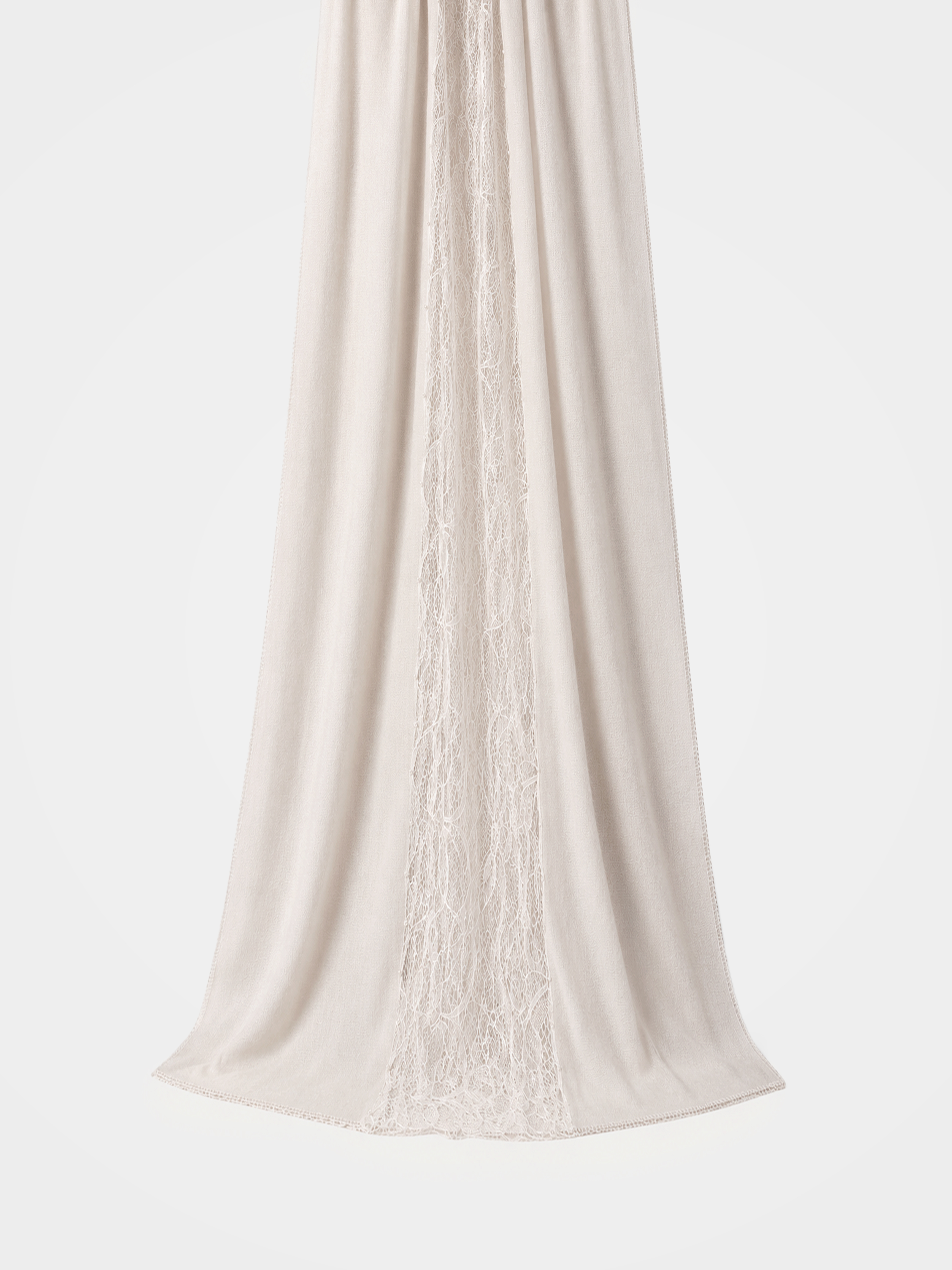 Feminine 100% Cashmere Lace Trim Scarf