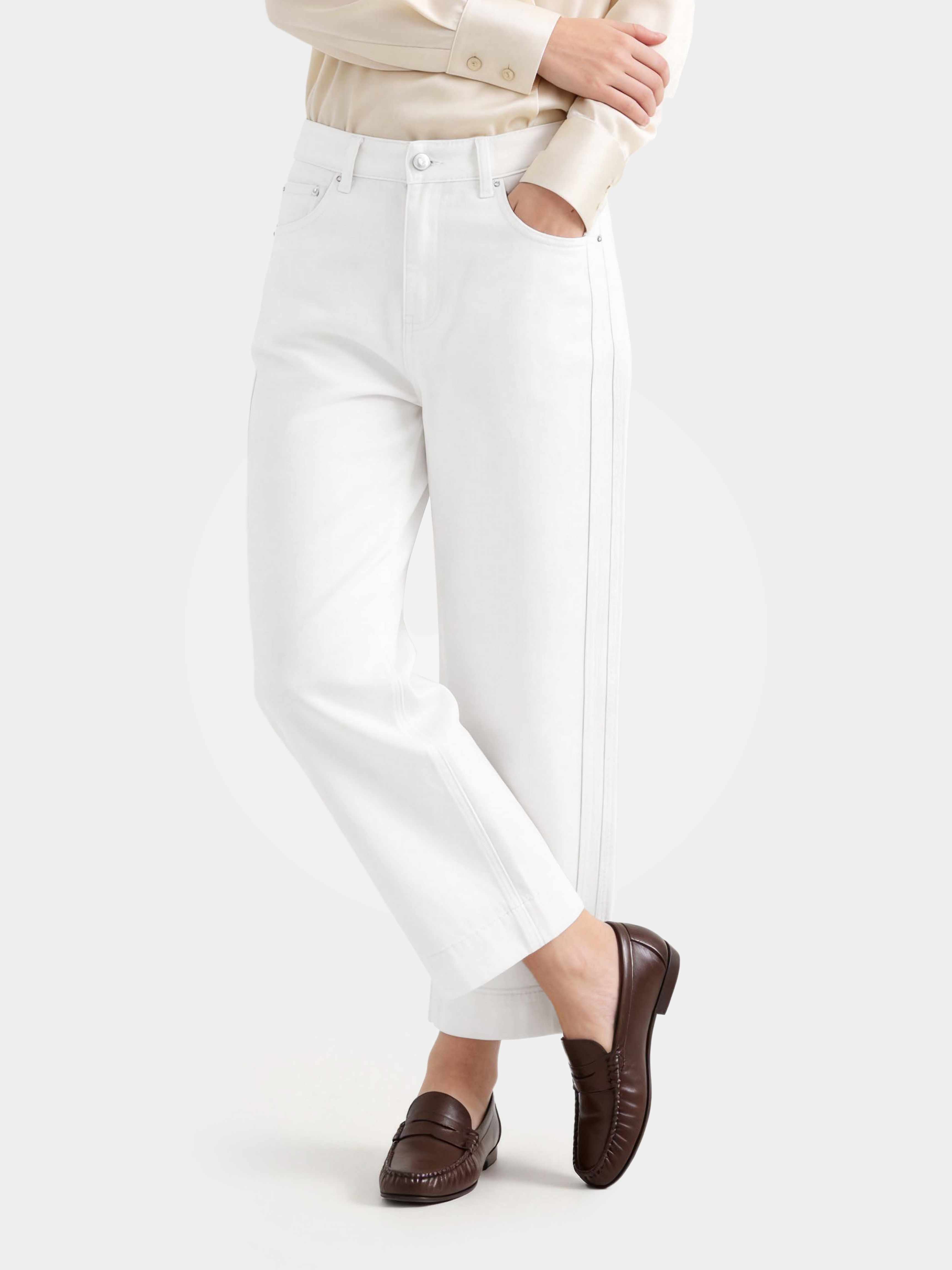 Refined High-Rise Straight Casual Jeans