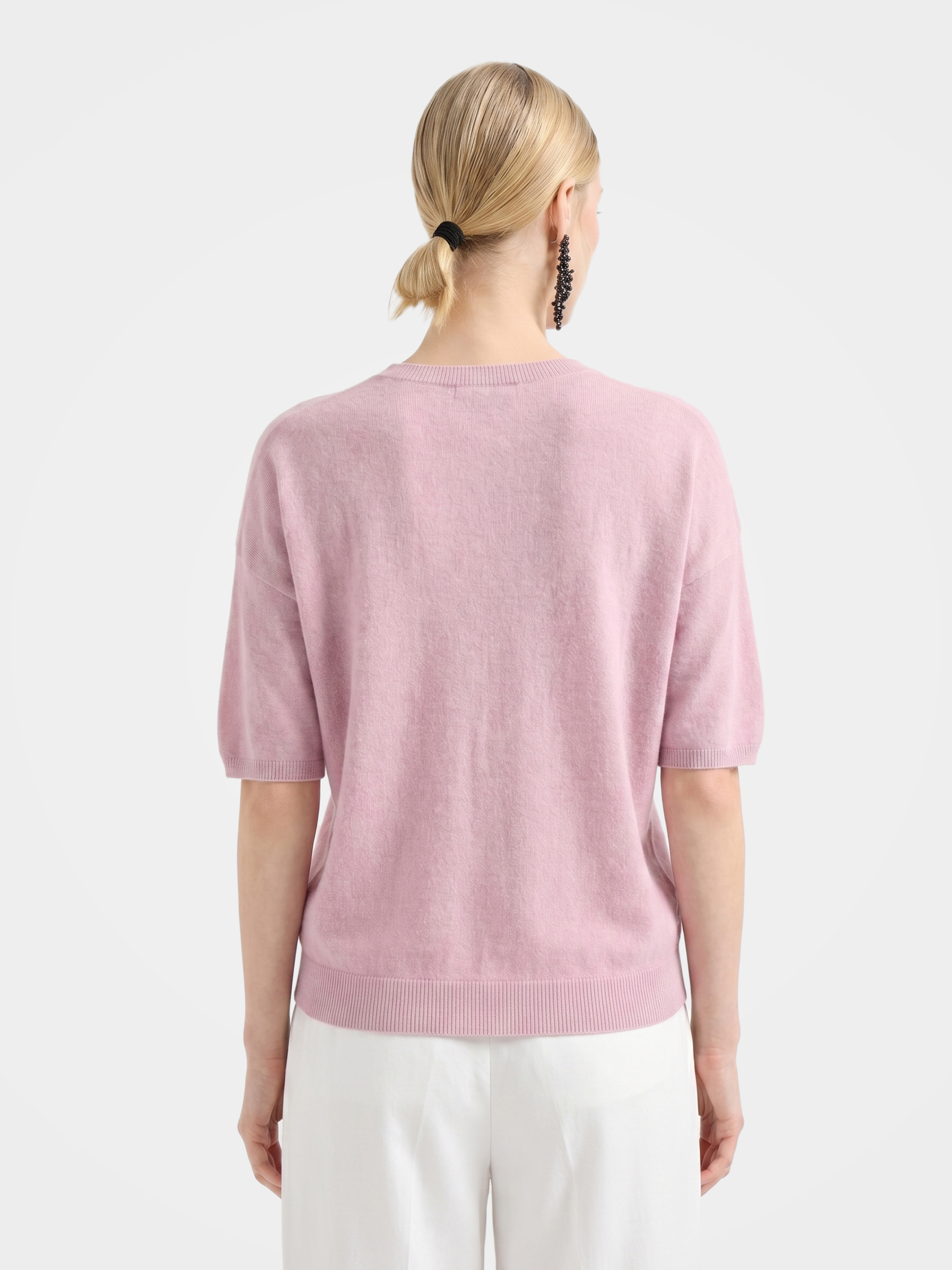 Breathable Cashmere Mid-Length Sleeve Knit Top