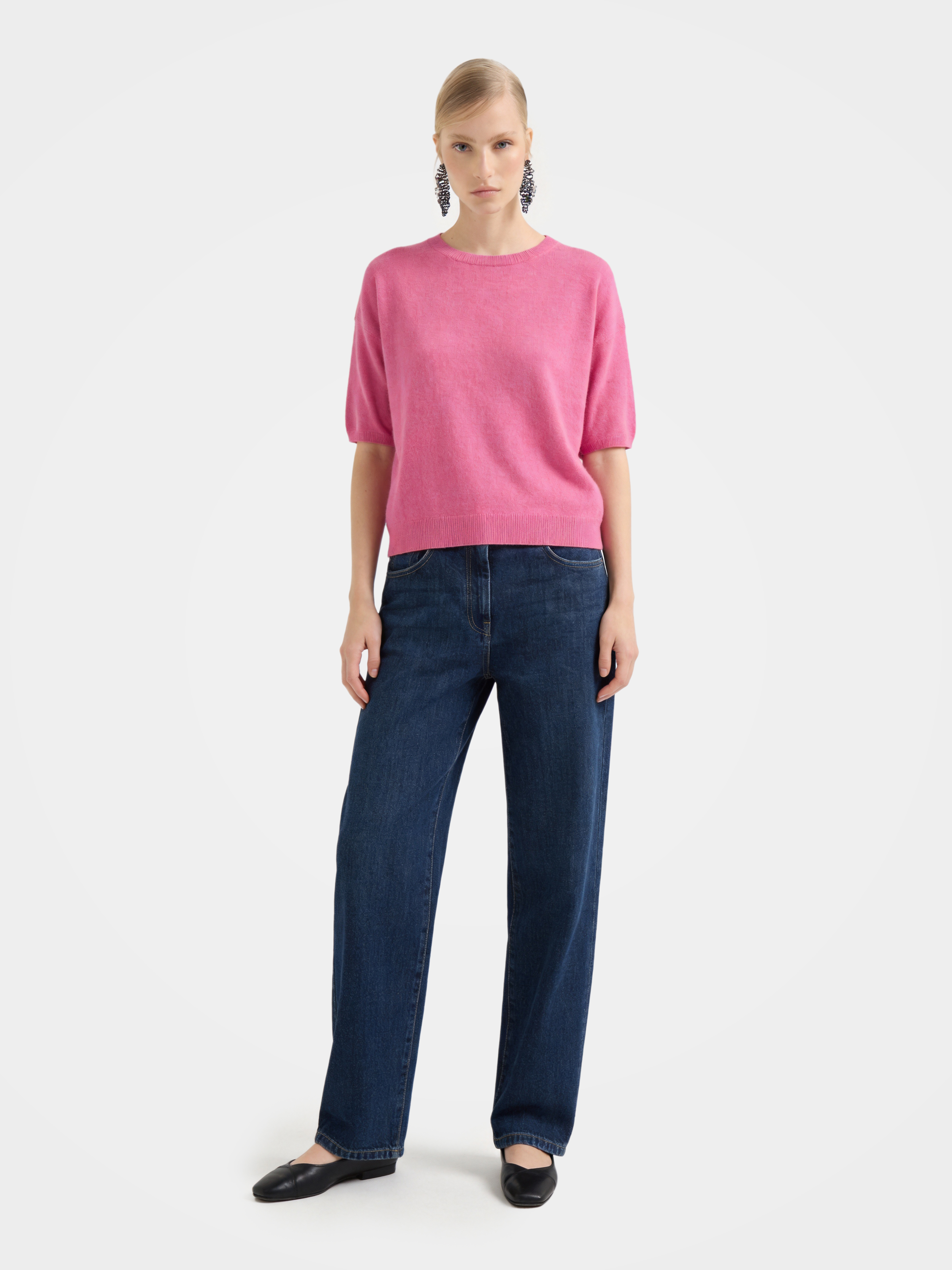 Breathable Cashmere Mid-Length Sleeve Knit Top