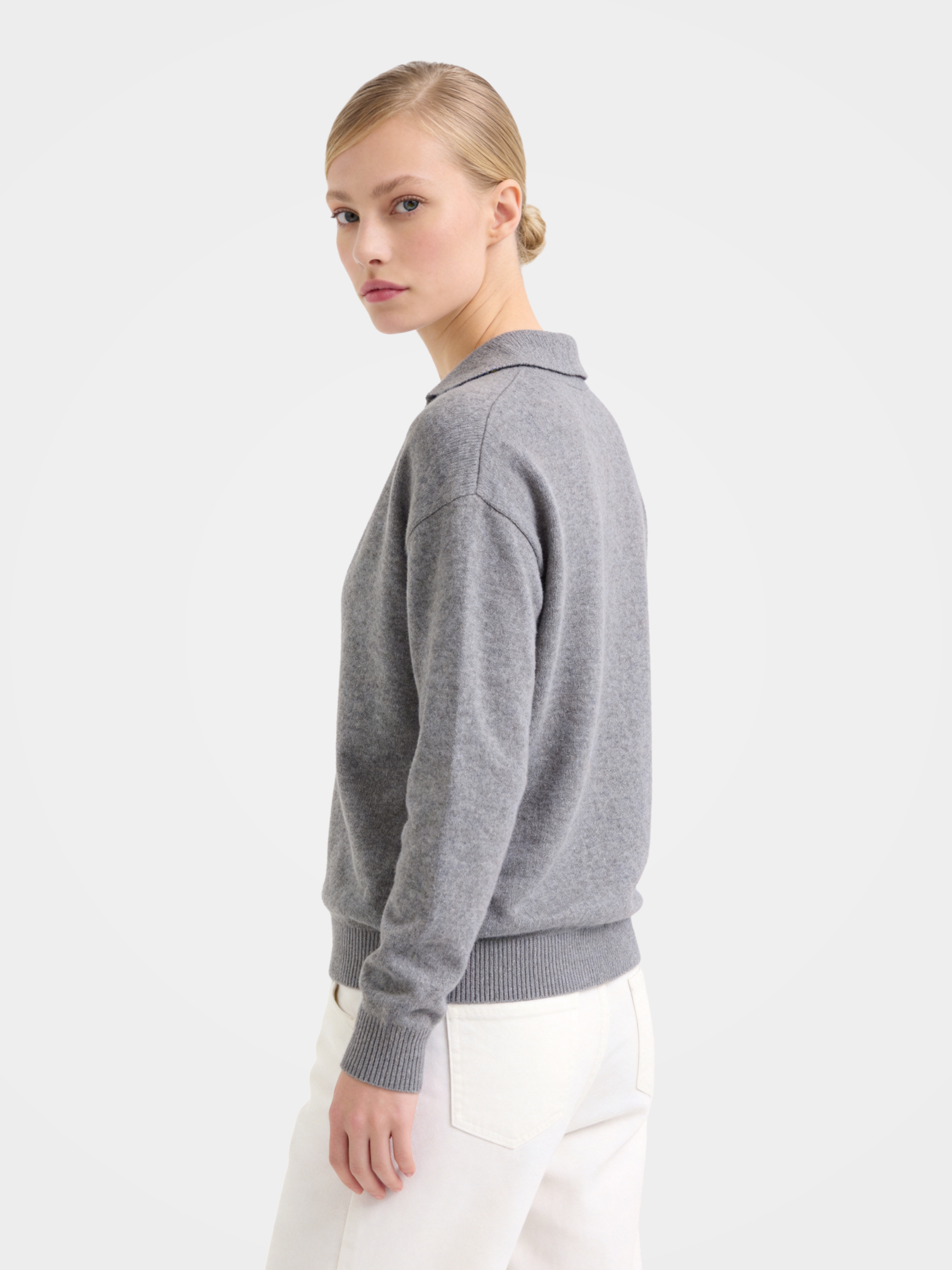 Soft 100% Mongolian Cashmere Collar 2 in 1 Knit Top