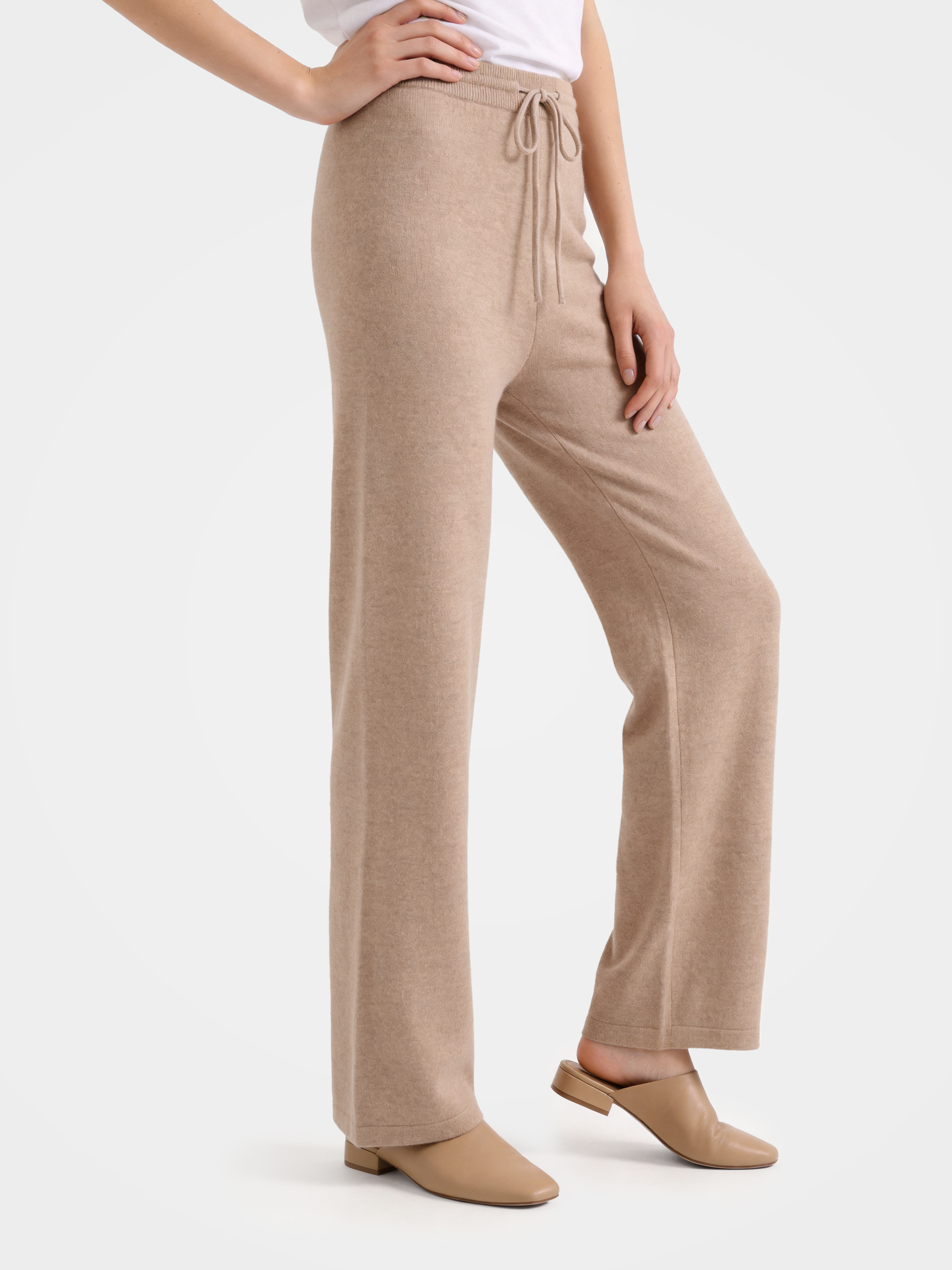 Pre-Order | 100% Cashmere Straight Leg Pants Drawstring Pants