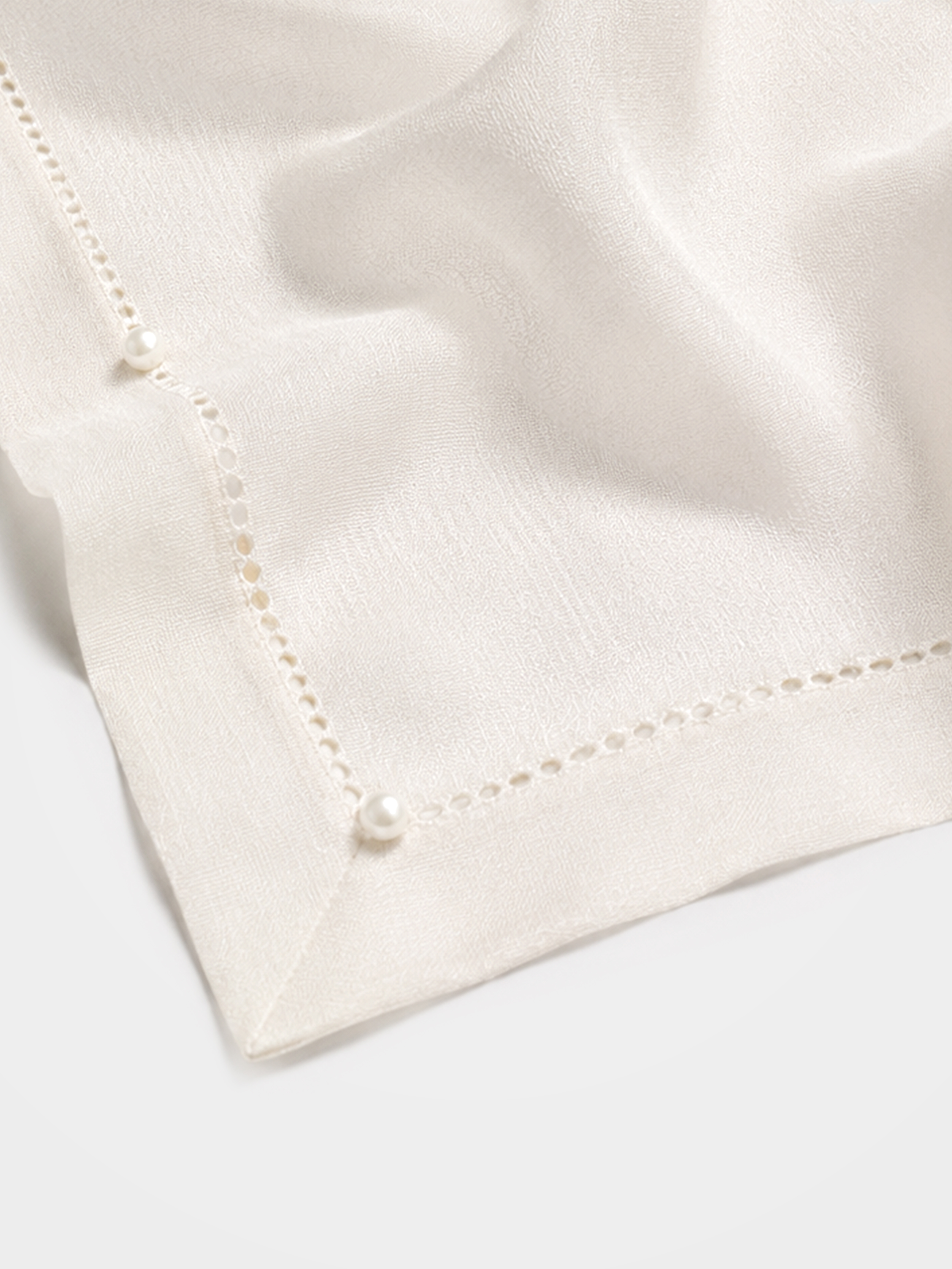 100% Cashmere Tonal Plain Pearl Square Scarf Lightweight Luxury Wrap