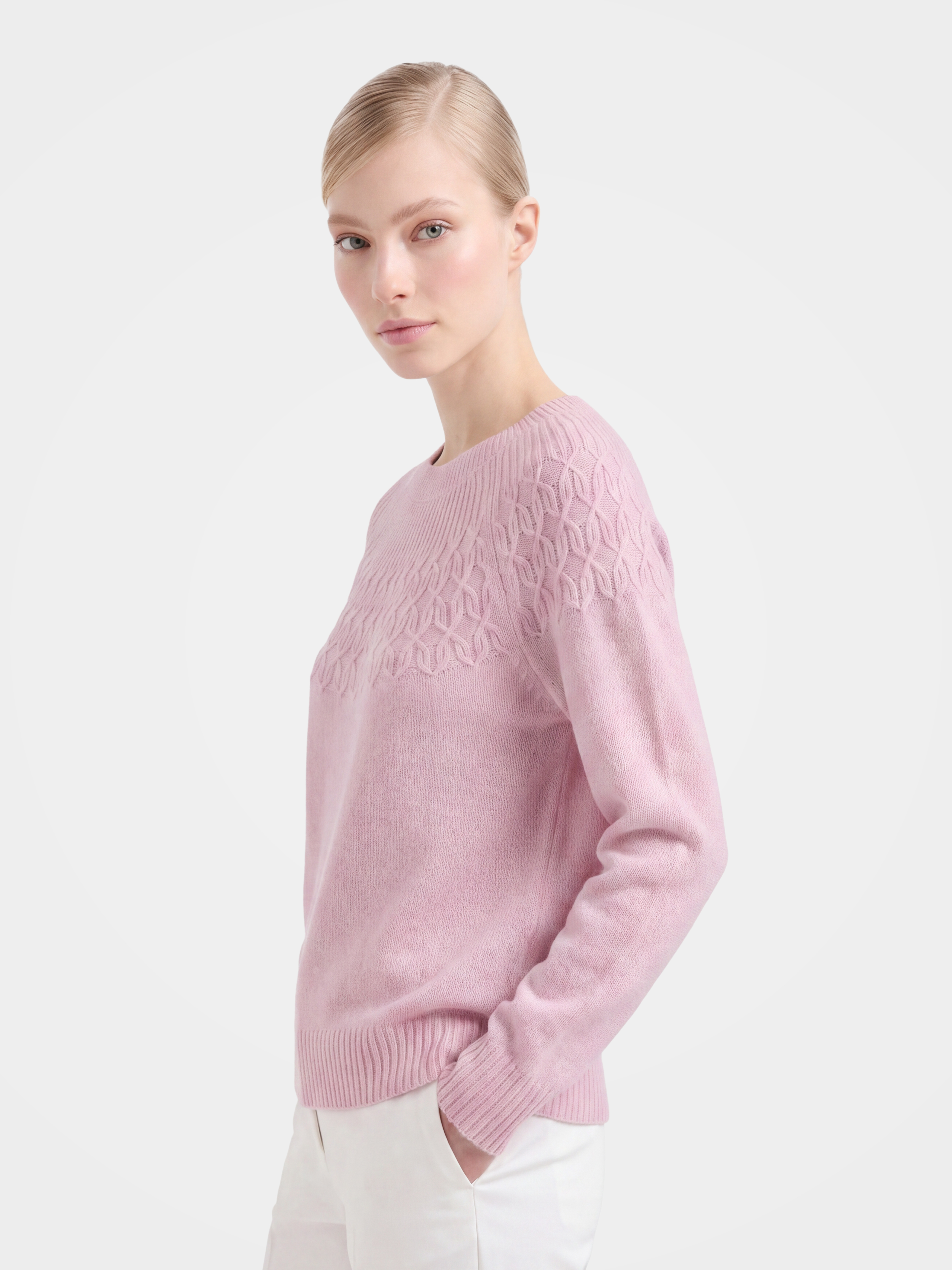 Pre-Order | Wool Crew Neck Sweater Soft Diamond Knit Sweater (10-14 Business Days)